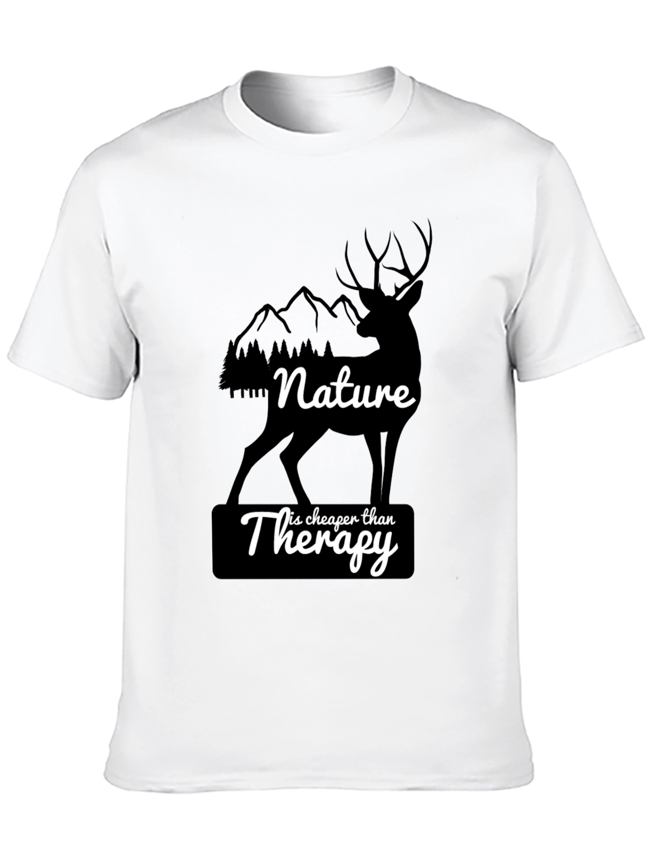 Black Nature is Cheaper Than Therapy Graphic T-Shirt view 10