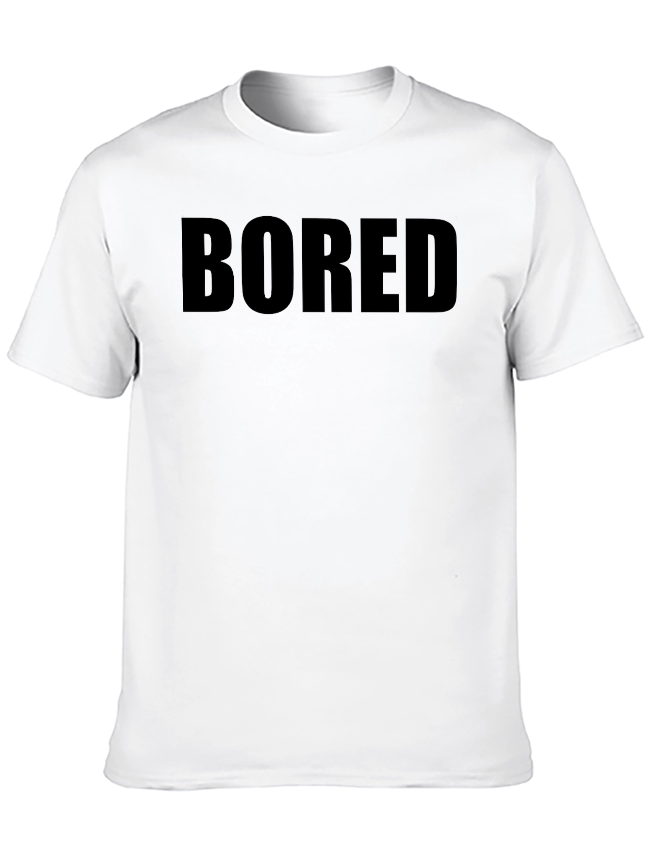 Black Men's 'Bored' Graphic Black T-Shirt view 10