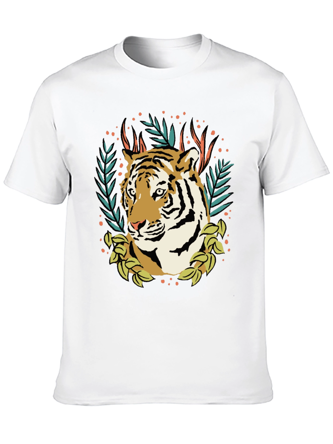 Black Tiger Graphic Tee - Black Crew Neck T-Shirt view 10
