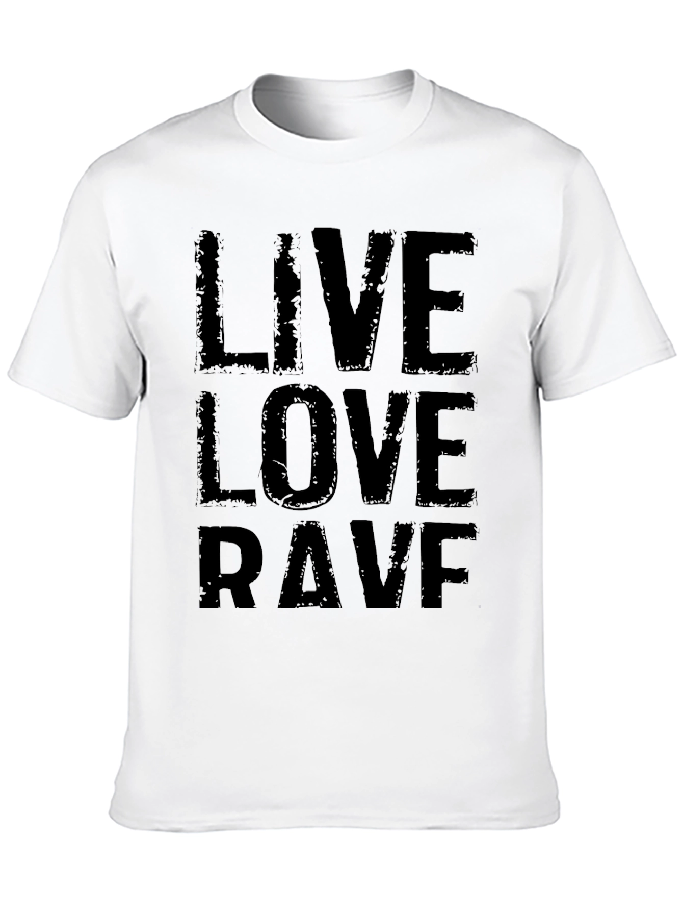Black Live Love Rave Black Graphic T-Shirt view 10