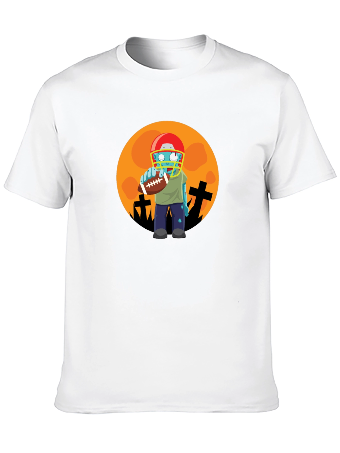 Black Zombie Football Player Halloween T-Shirt view 10