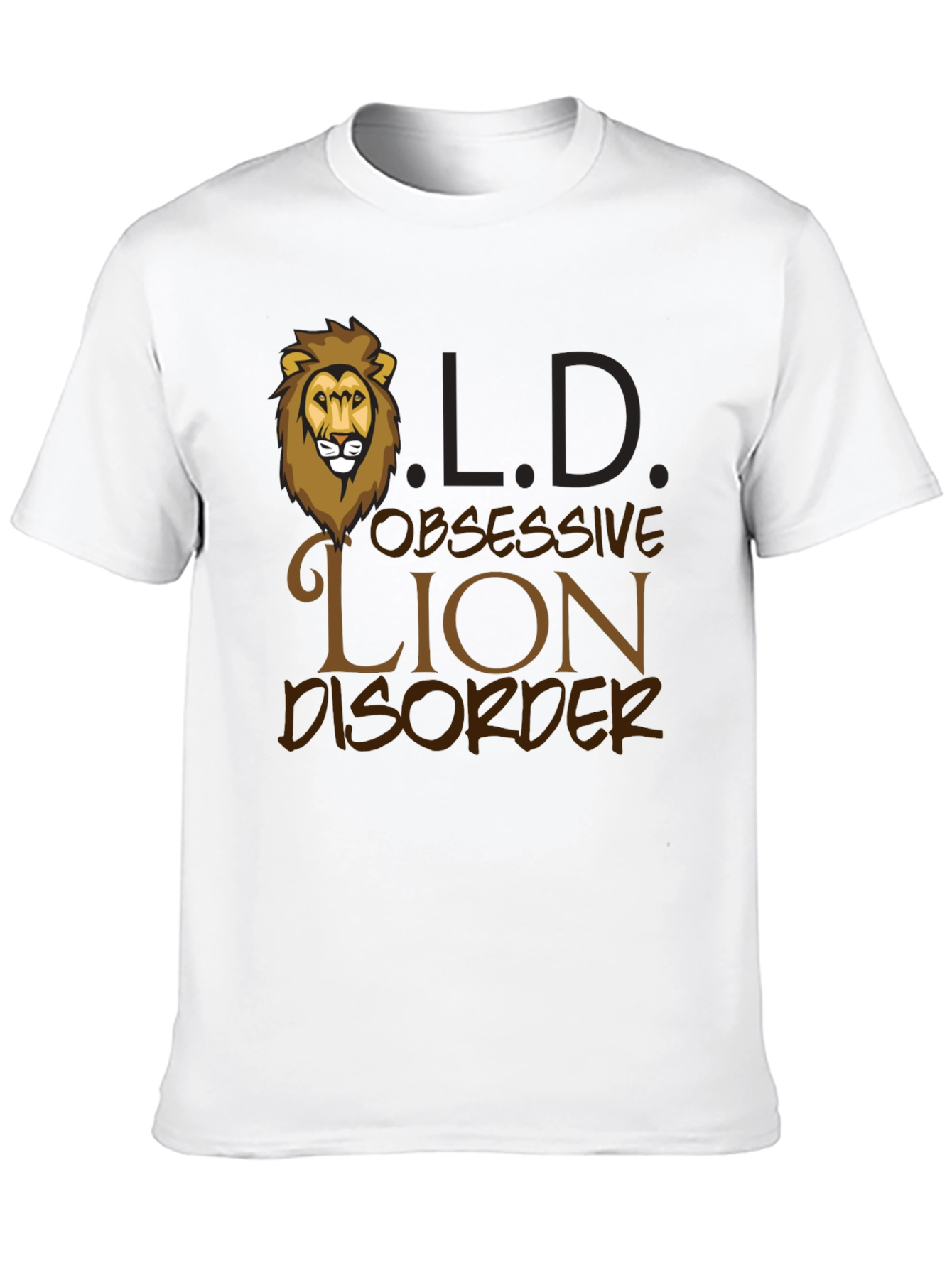 Black Obsessive Lion Disorder Graphic T-Shirt view 10