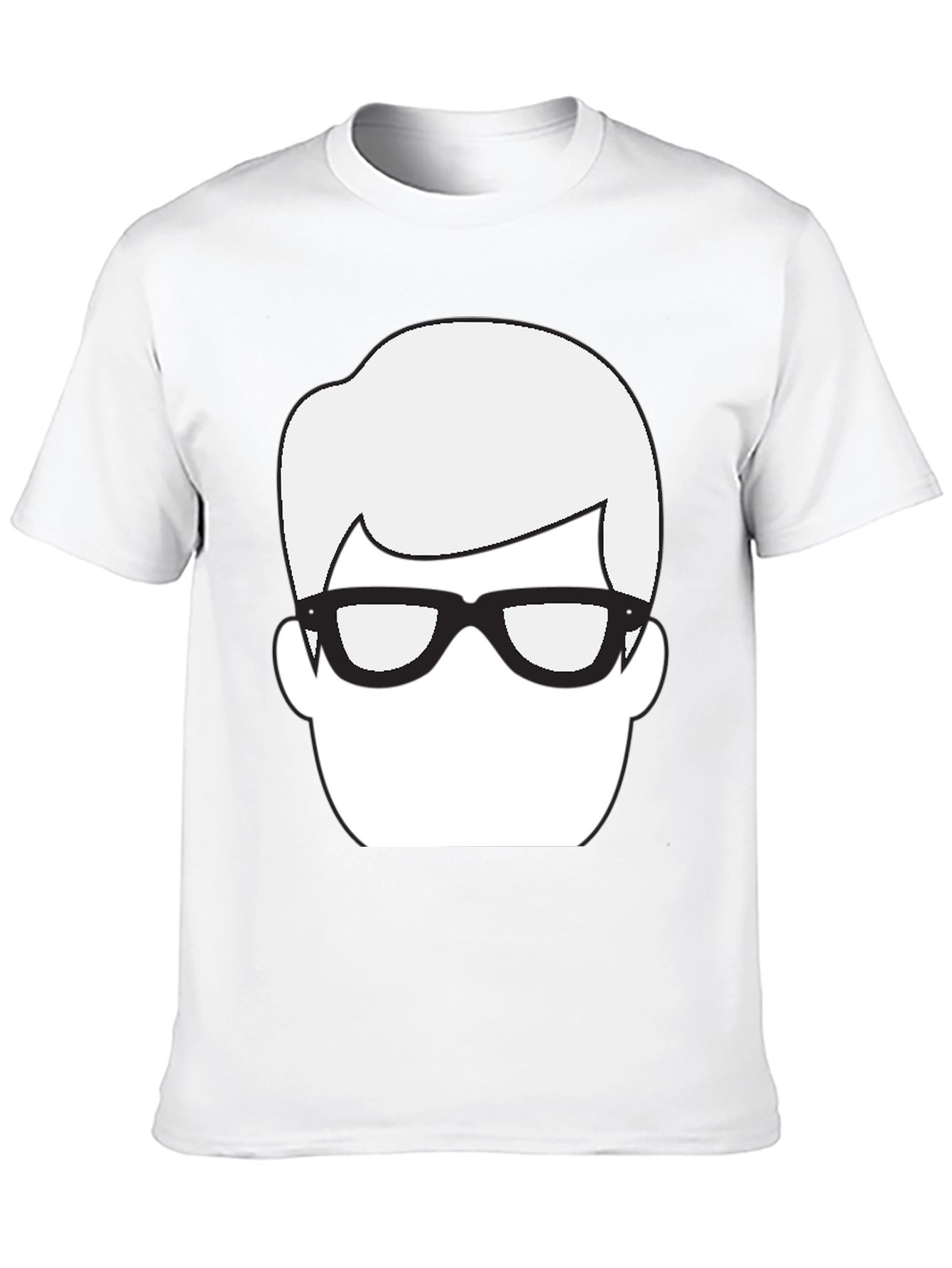 Black Retro Geek Tee: Iconic Face Graphic T-Shirt view 10