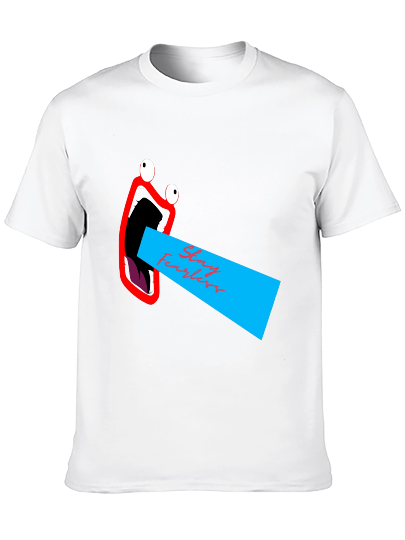 Black Stay Fearless Graphic Tee - Unique Mouth Design view 10