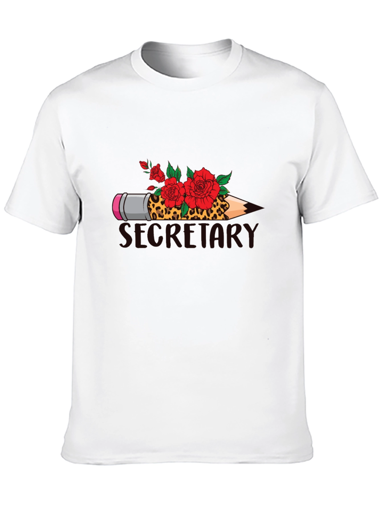 Black Secretary Pencil and Rose T-Shirt view 10