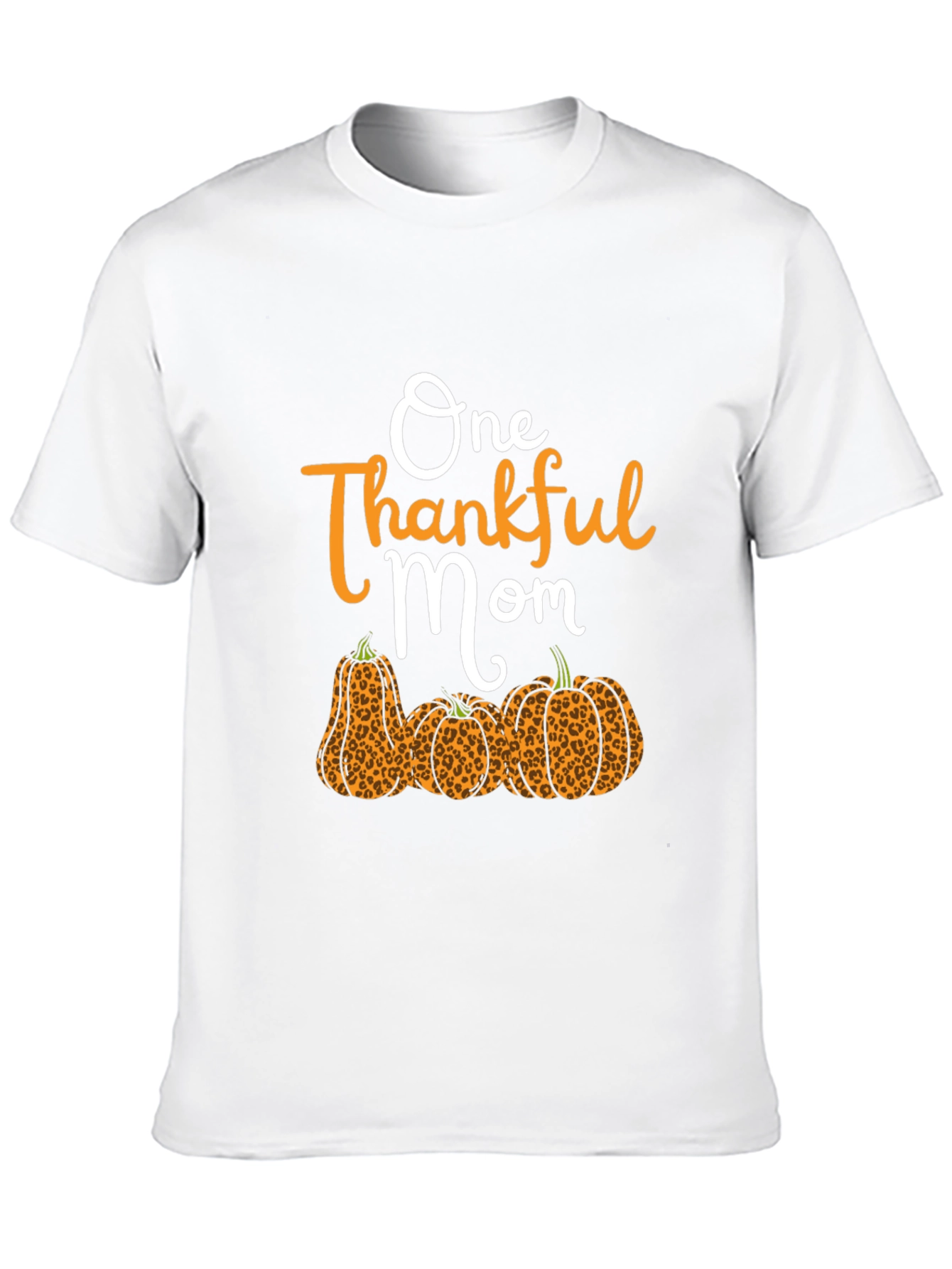 Black One Thankful Mom Leopard Pumpkin T-Shirt view 10