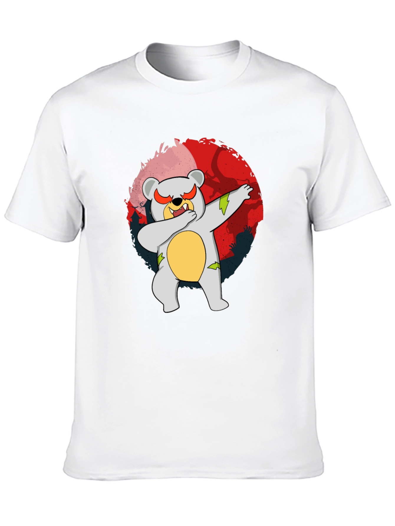 Black Dabbing Cartoon Bear Graphic Tee view 10