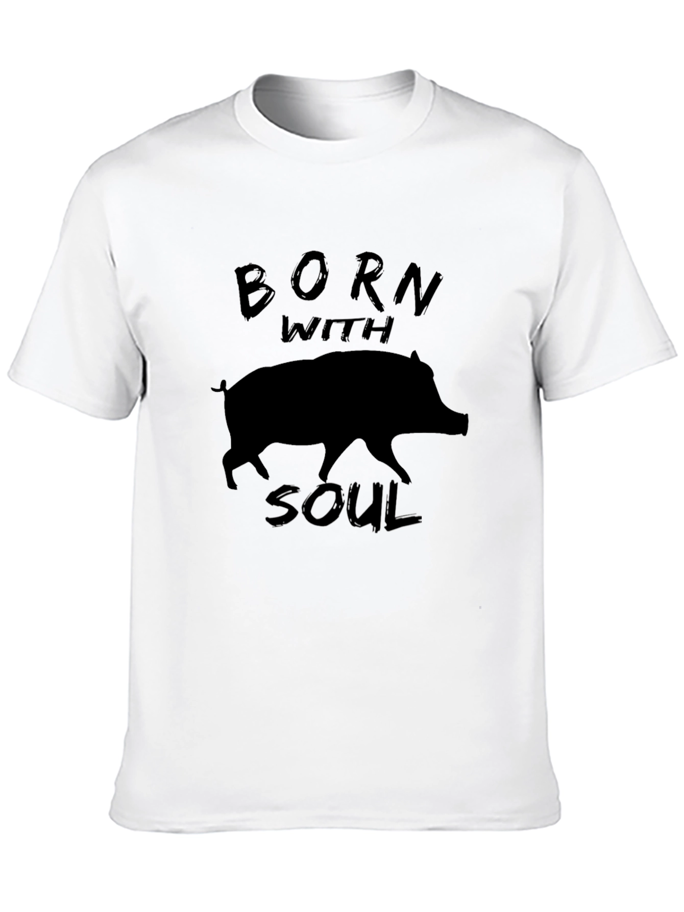 Black Born With Soul Hog Graphic Tee - Black view 10