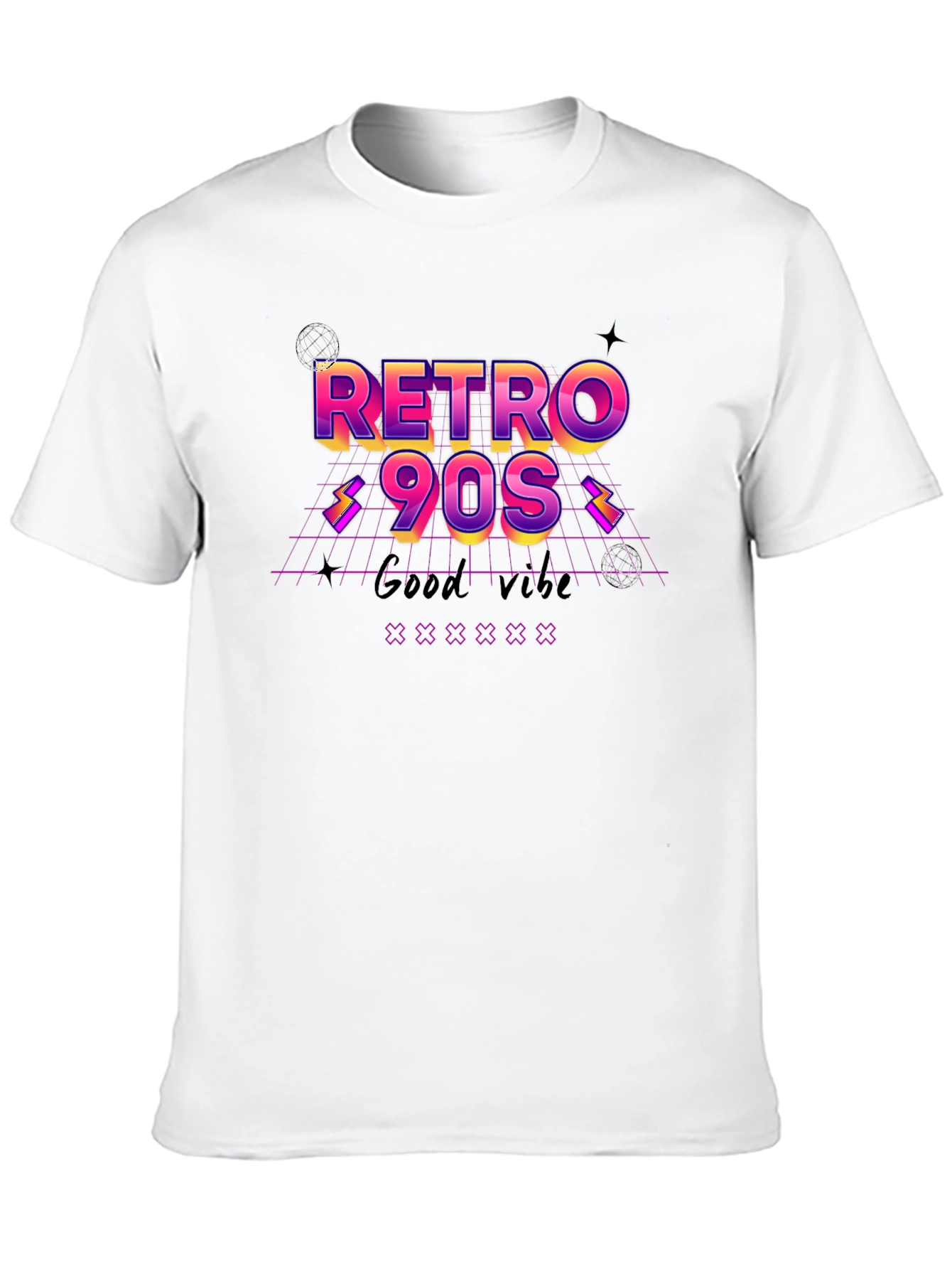 Black Retro 90s Graphic Tee - Good Vibes T-Shirt view 10