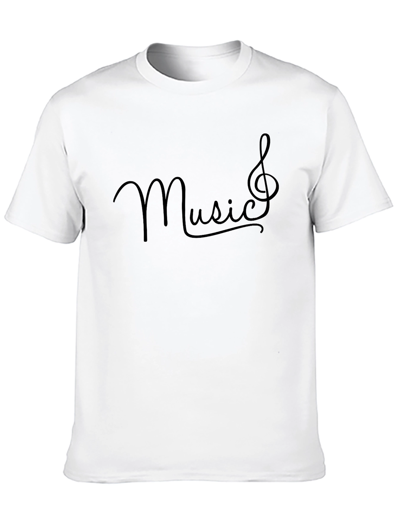 Black Music Treble Clef Black Graphic T-Shirt view 10