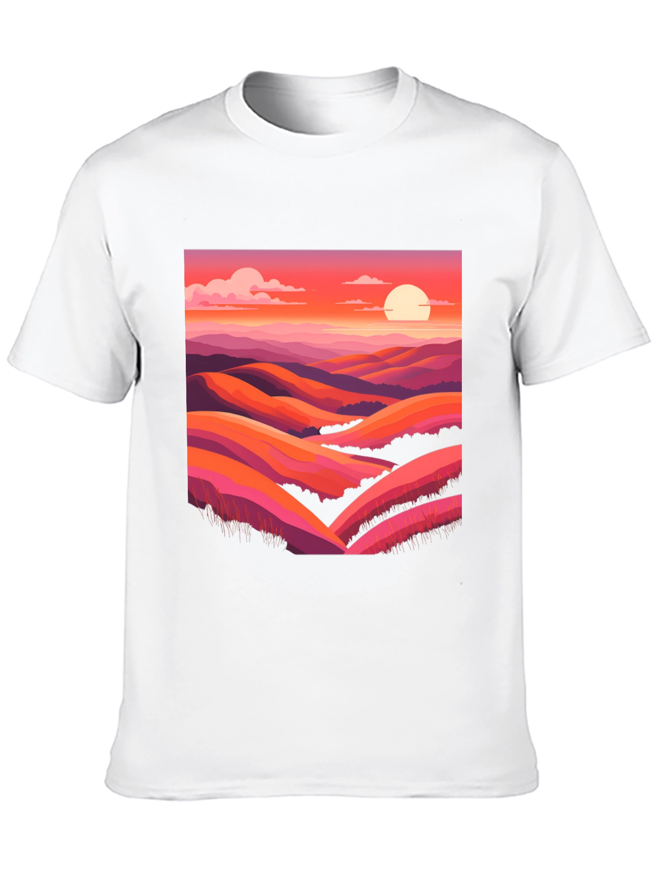 Black Sunset Hills Graphic Tee - Retro Landscape Shirt view 10