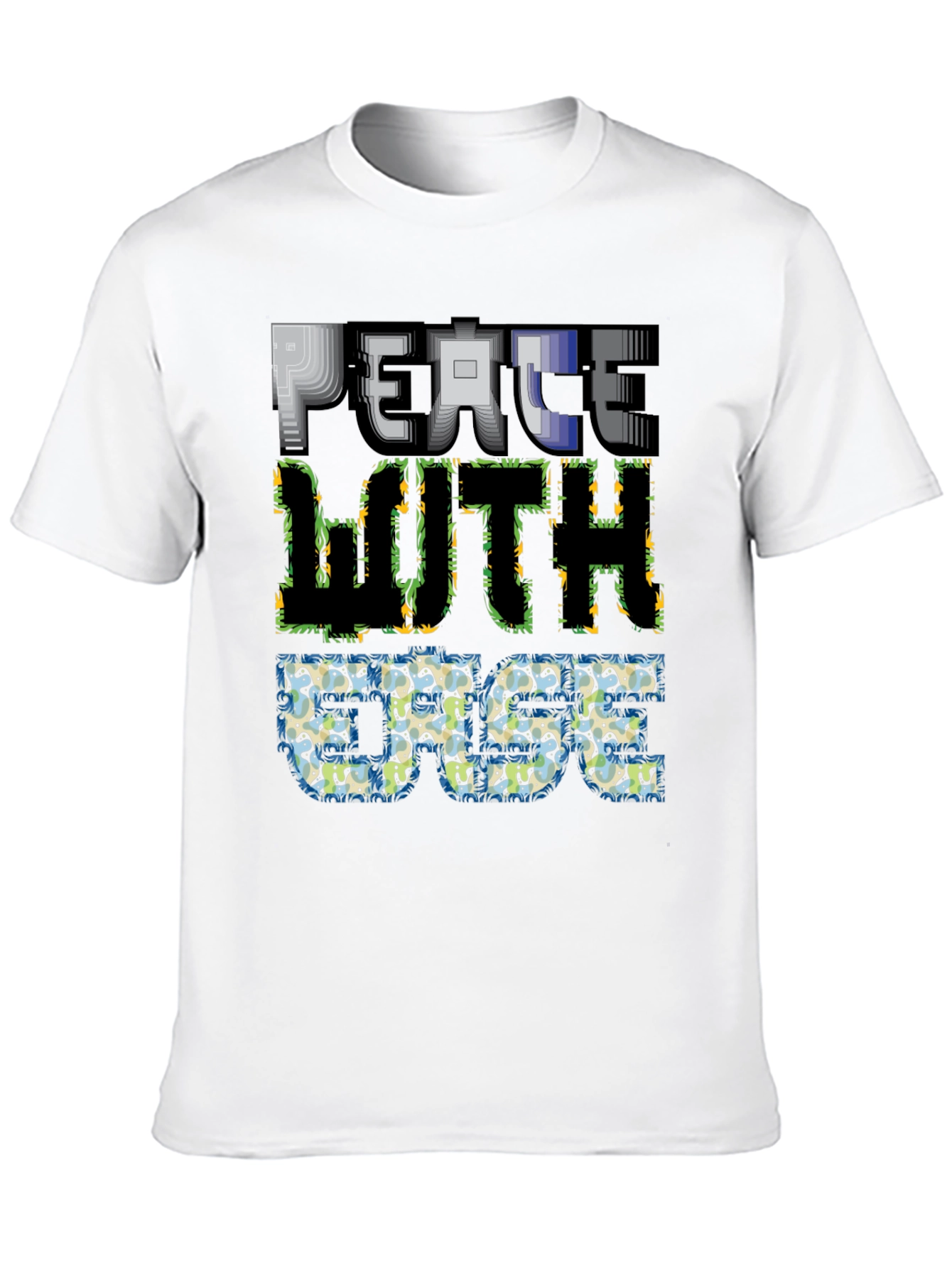 Black Peace With Ease Graphic Print Black T-Shirt view 10
