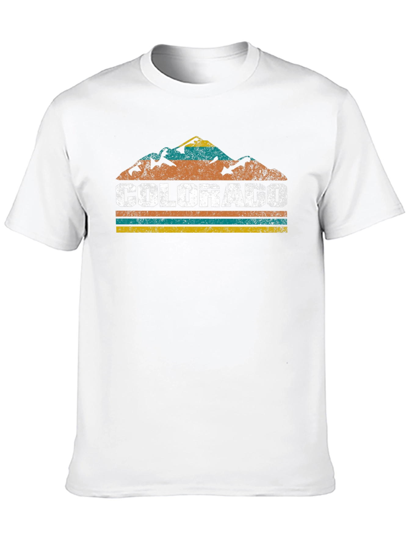 Black Colorado Mountain Retro Graphic T-Shirt view 10