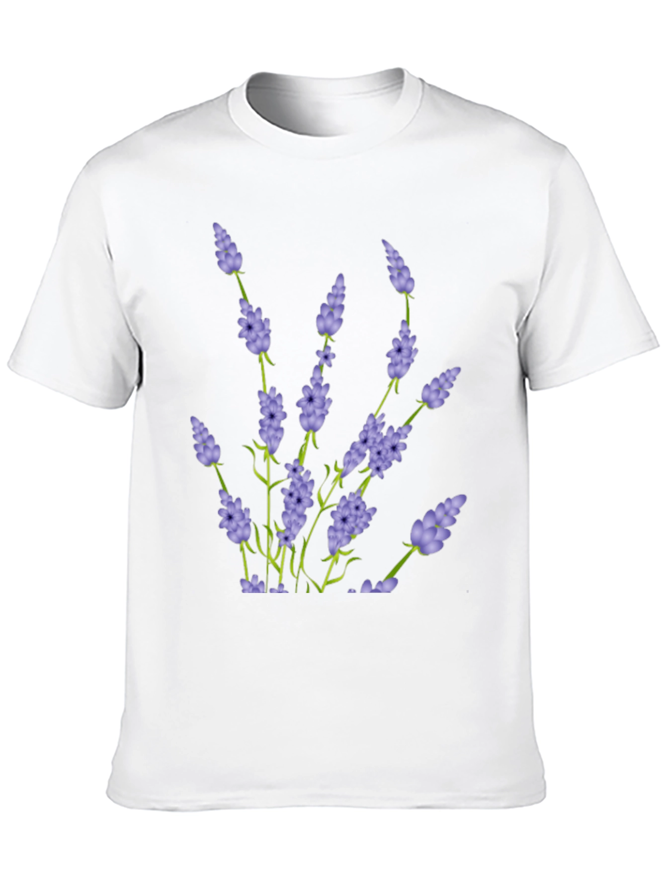 Black Lavender Print Black T-Shirt view 10