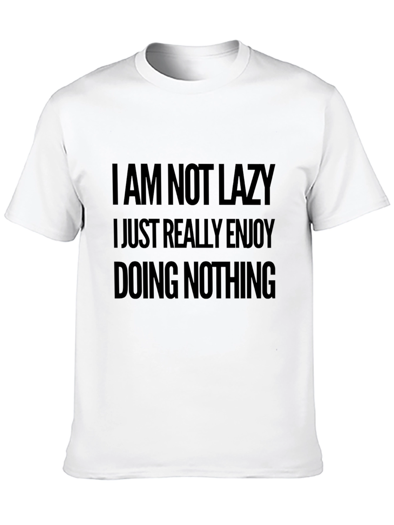Black Funny Slogan Tee - I Am Not Lazy T-Shirt view 10