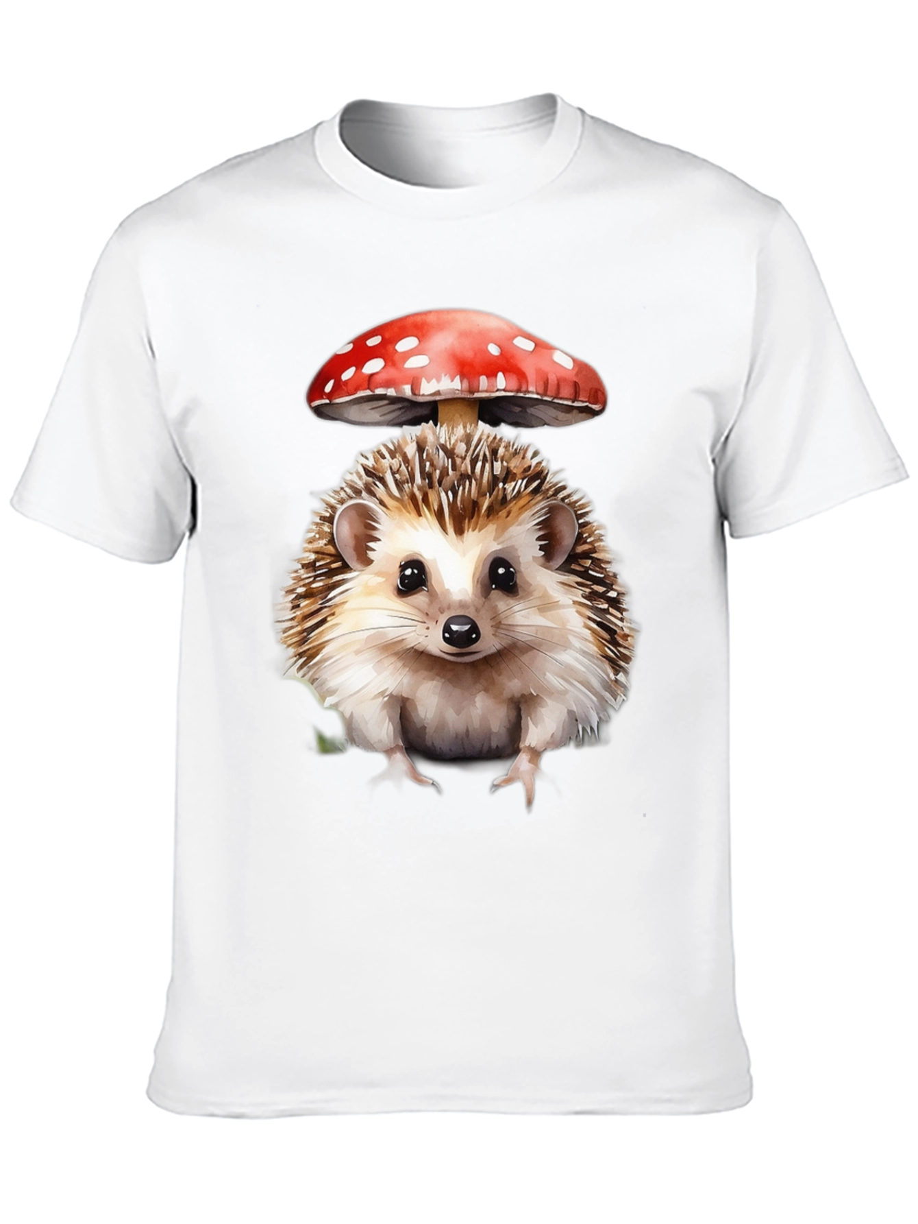 Black Hedgehog Mushroom Graphic Tee - Nature Lover's Shirt view 10