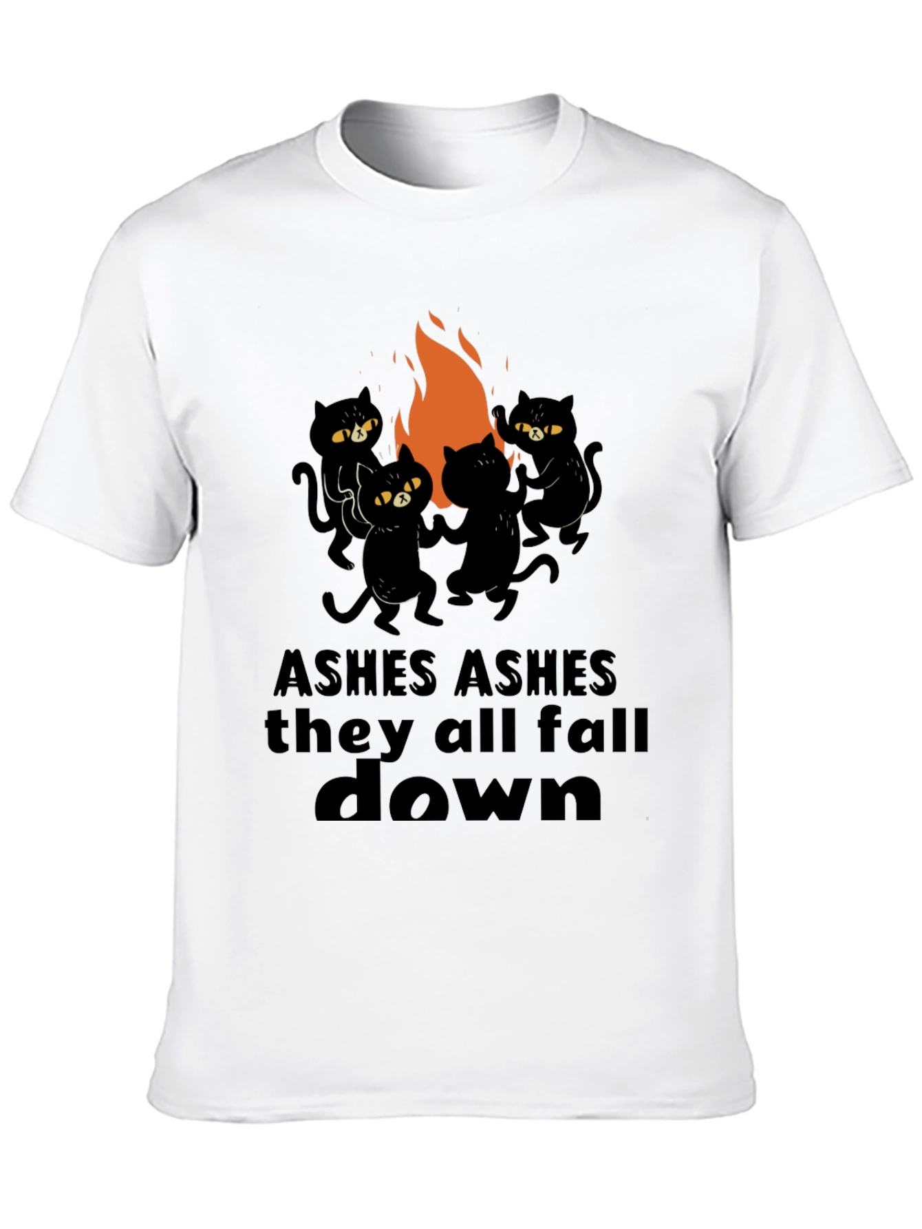 Black Ashes Fall Down Cats Around Fire T-Shirt view 10