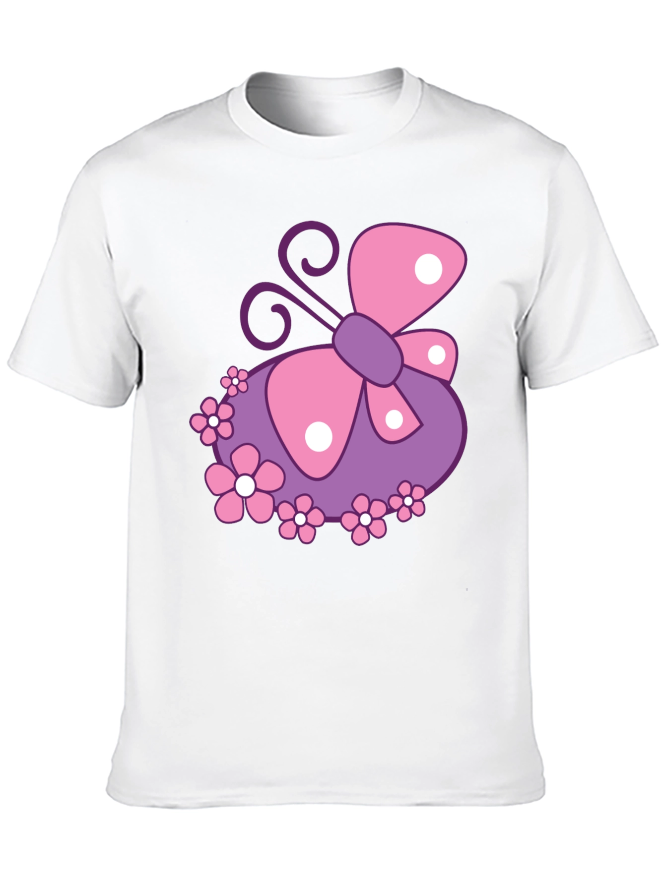 Black Butterfly & Flowers Graphic Black T-Shirt view 10
