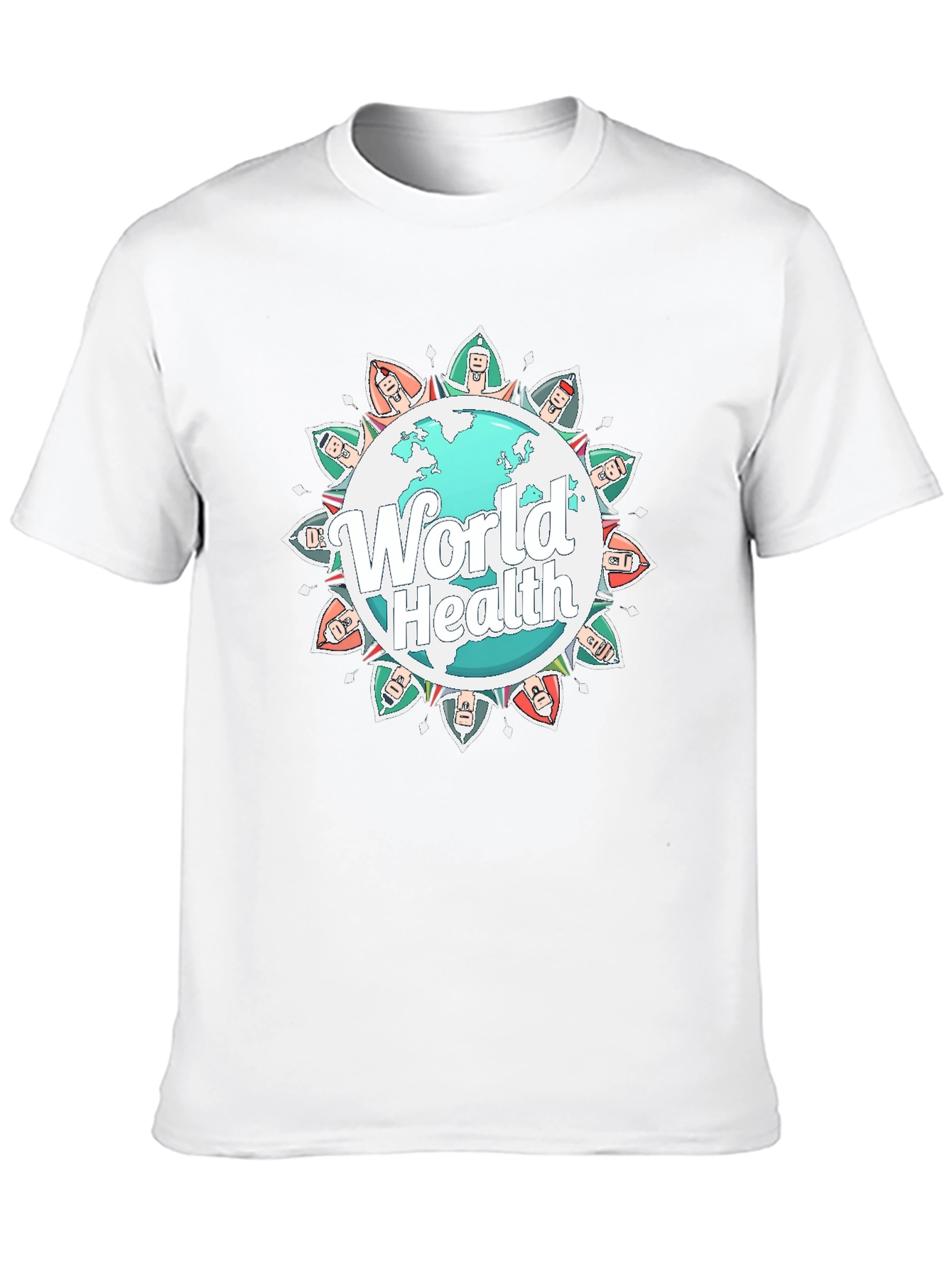 Black World Health Graphic Tee - Unisex Black T-Shirt view 10