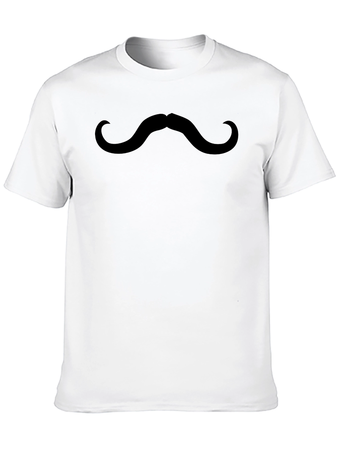 Black Funny Mustache Graphic Tee - Unisex Casual Shirt view 10