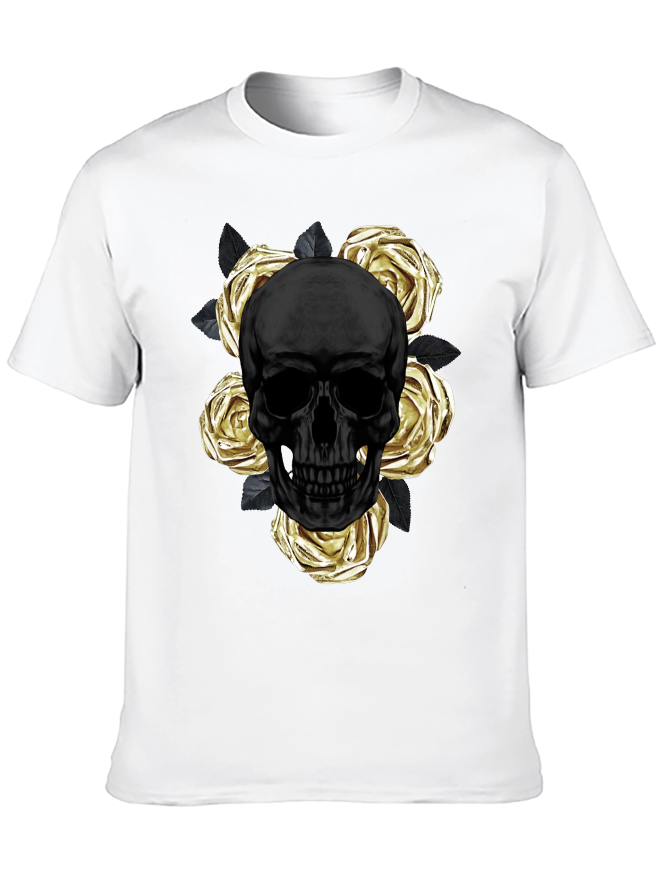 Black Skull & Roses Graphic Tee - Modern Style view 10