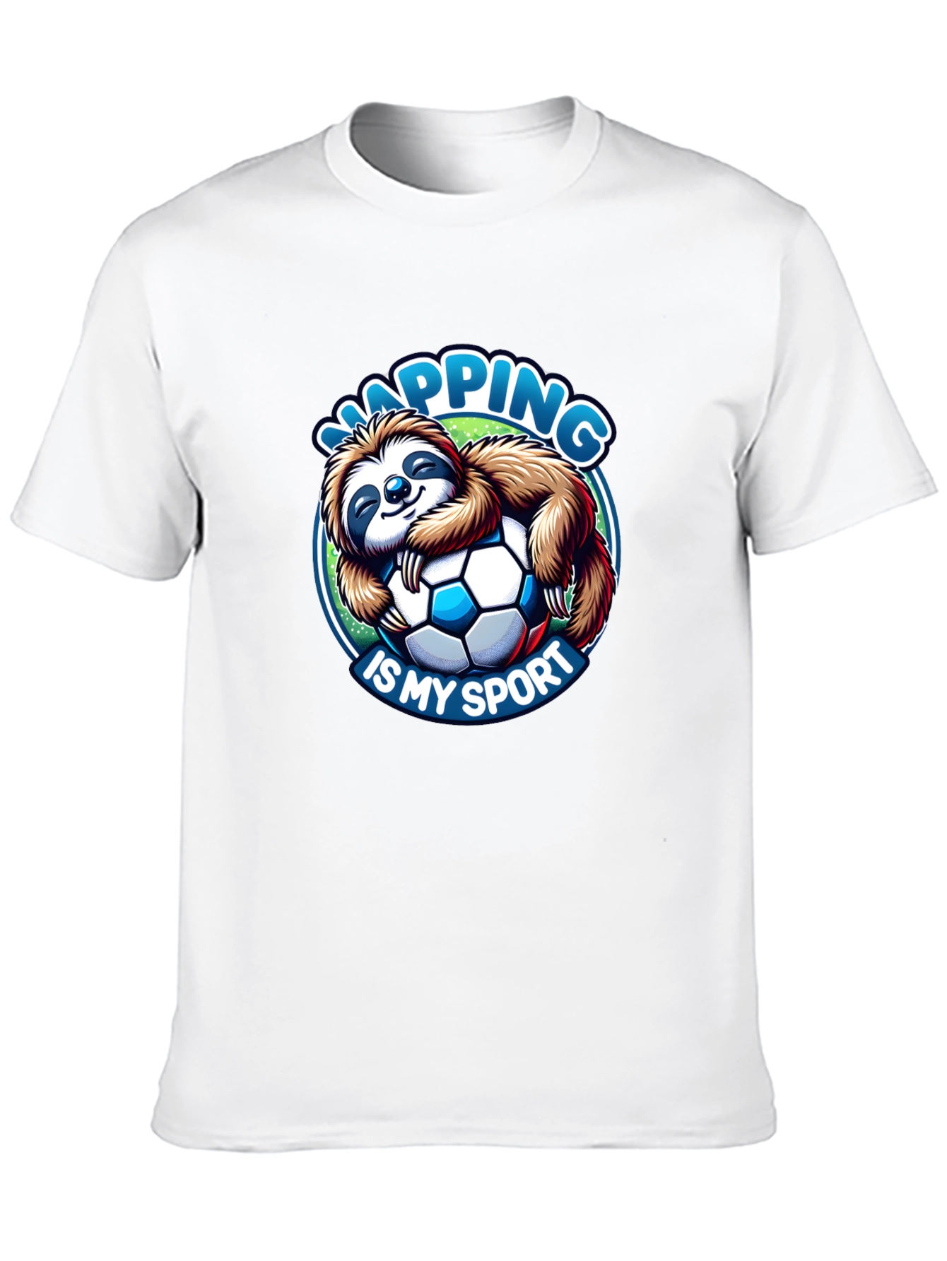 Black Napping is My Sport Sloth Soccer T-Shirt view 10