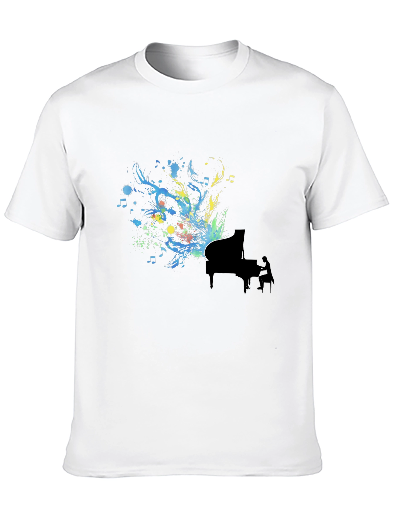 Black Abstract Piano Art Black T-Shirt view 10