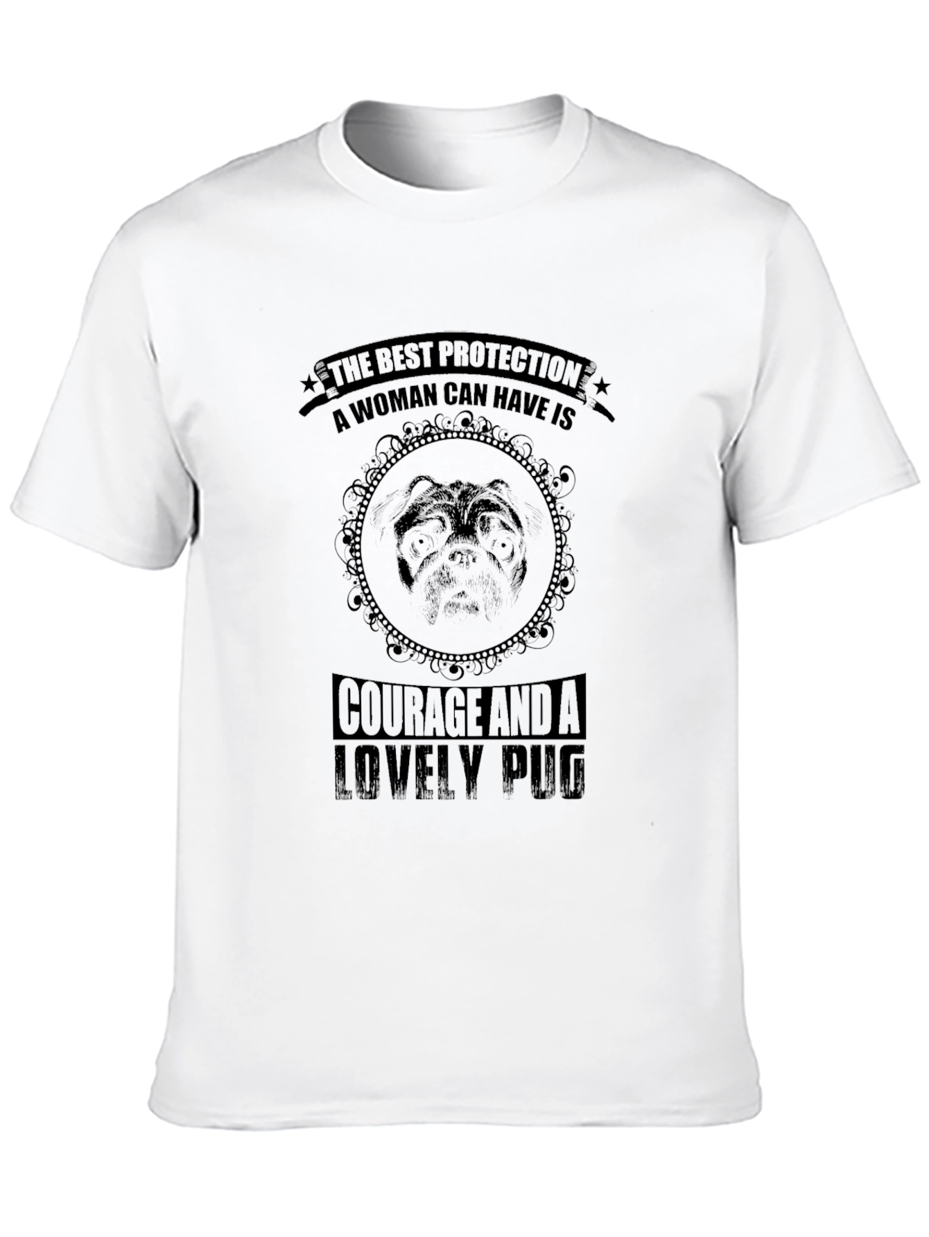Black Courageous Pug T-Shirt - Best Protection view 10