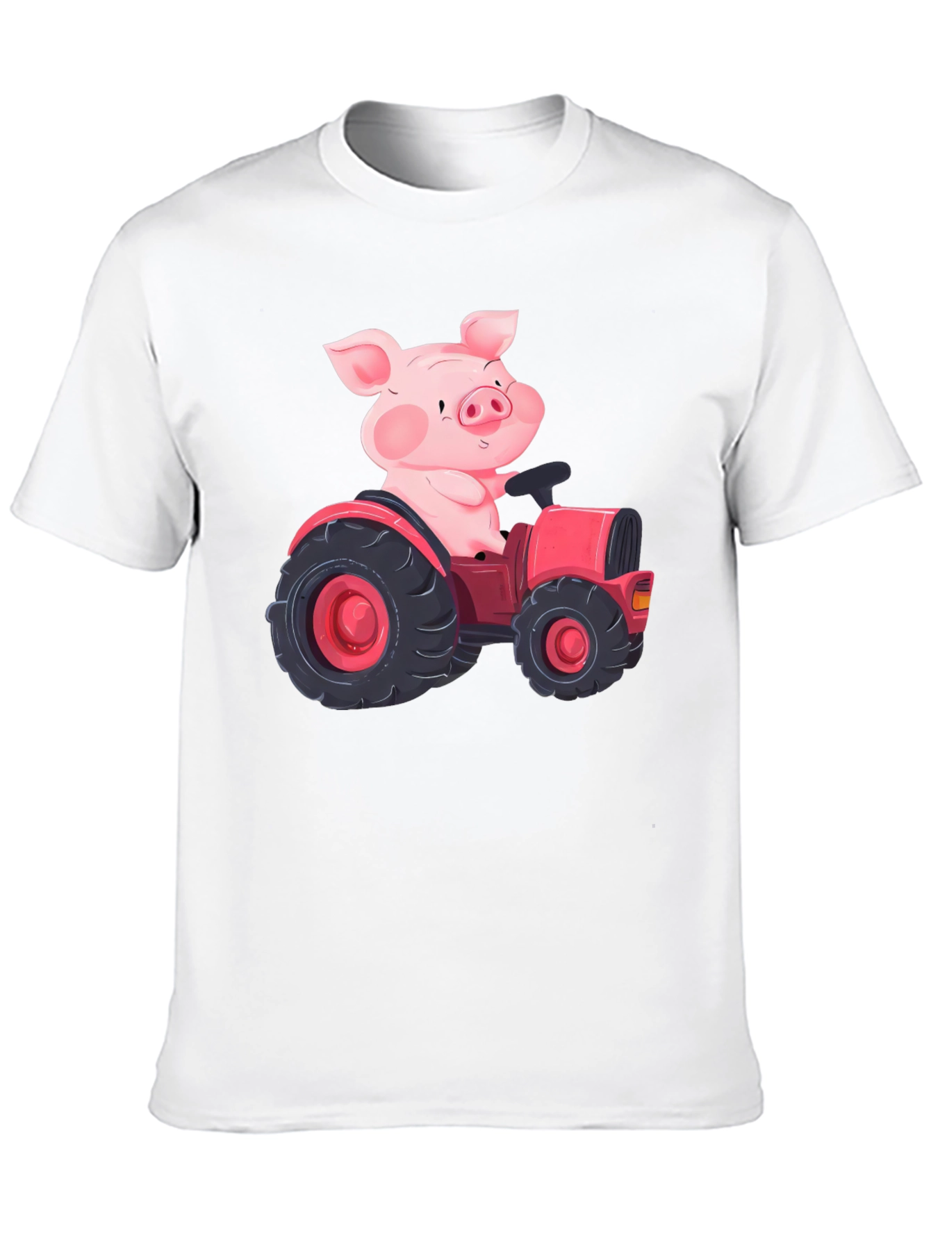Black Pig Driving Tractor Graphic T-Shirt view 10