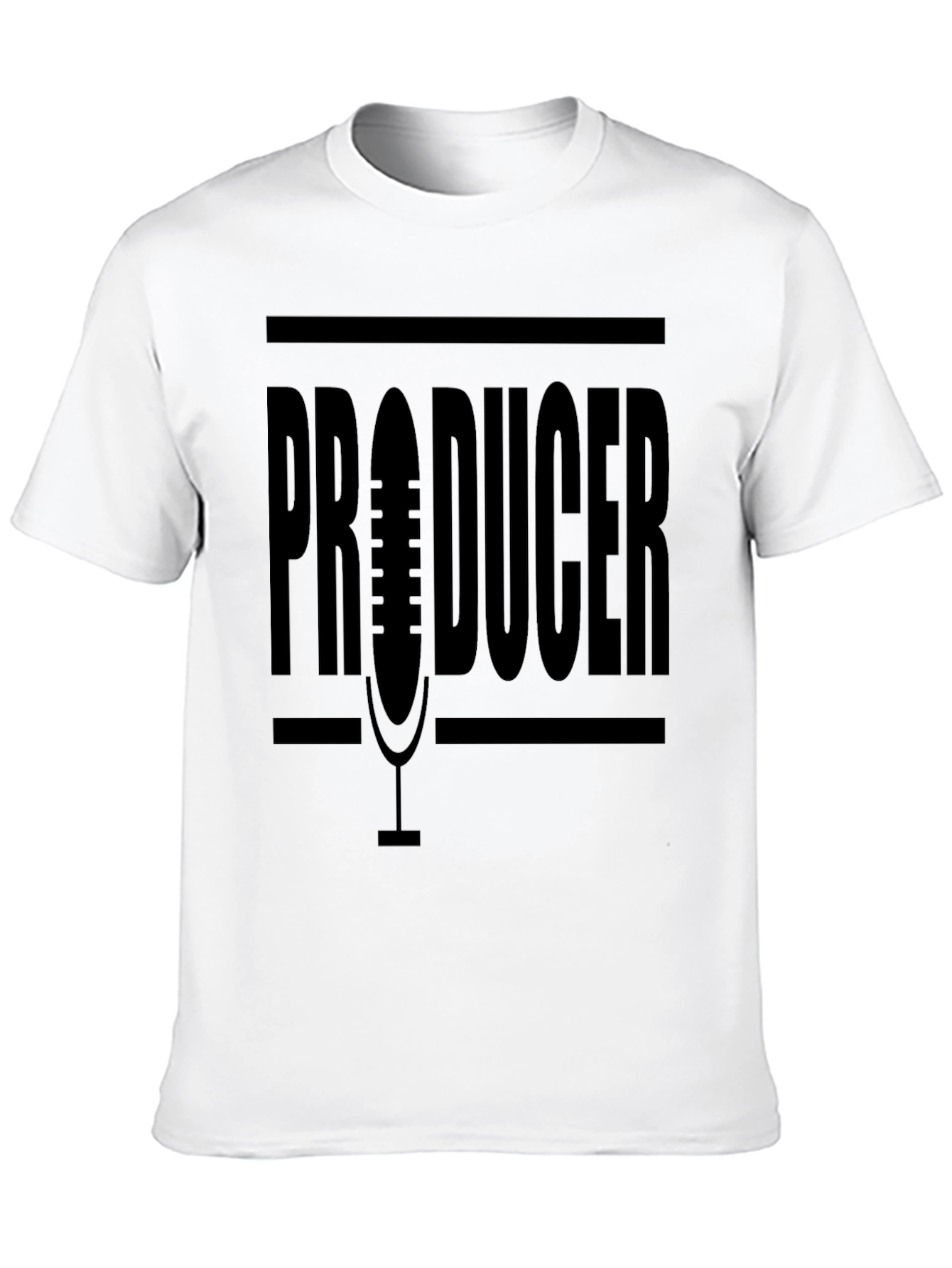 Black Producer Microphone Graphic Black T-Shirt view 10
