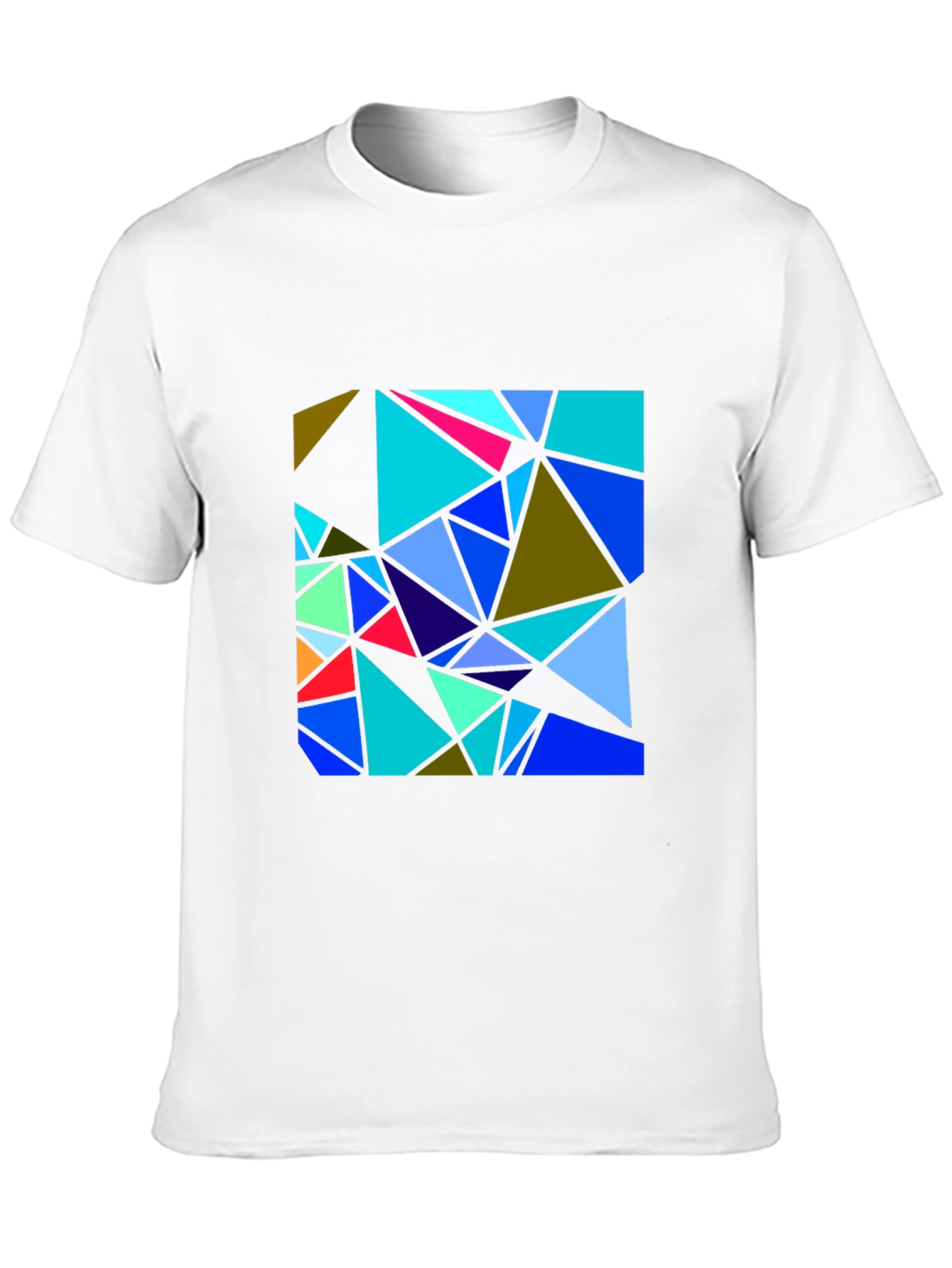 Black Abstract Geometric Triangle T-Shirt view 10