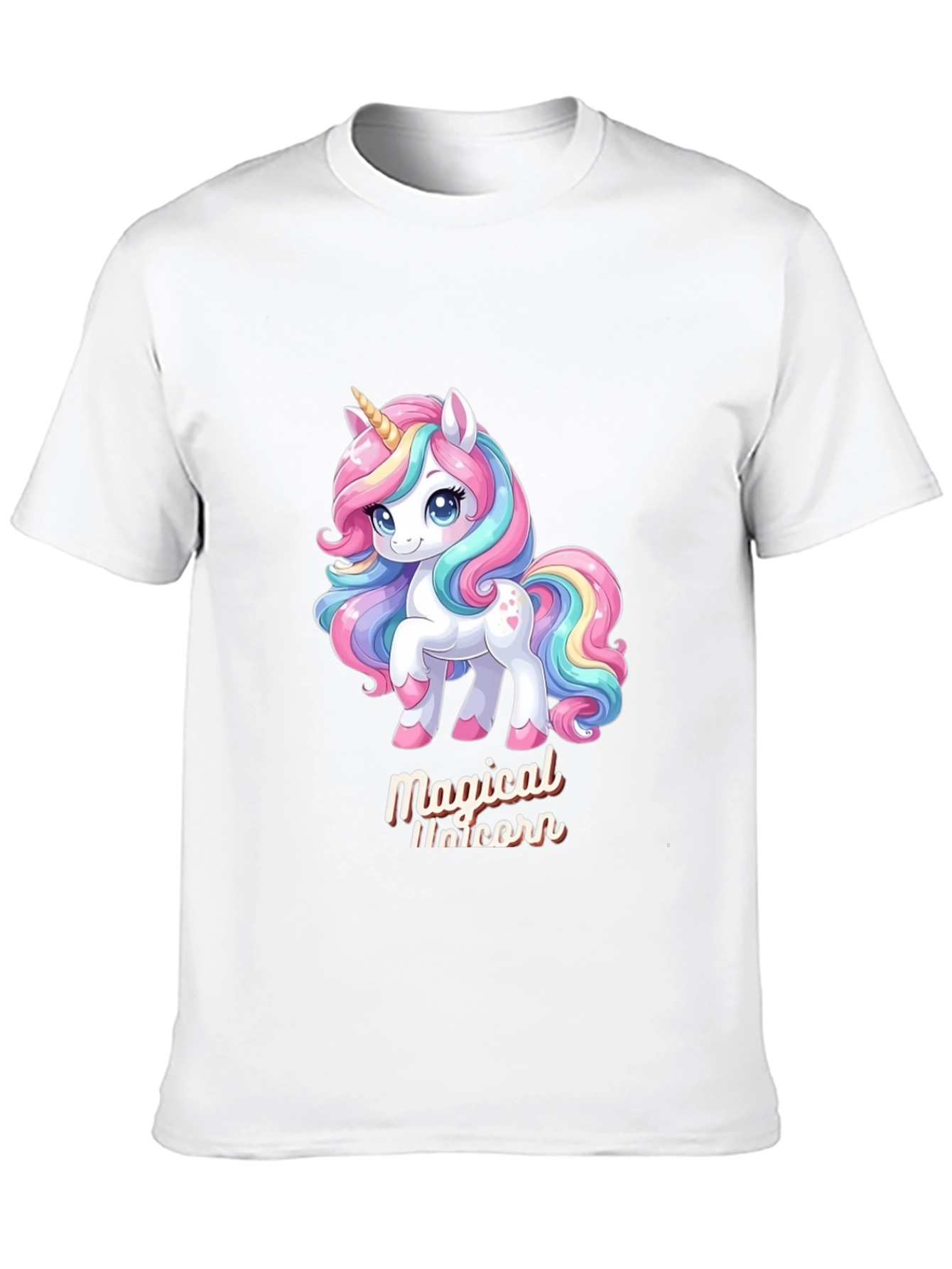 Black Magical Unicorn Graphic Tee - Black Cotton Comfort view 10