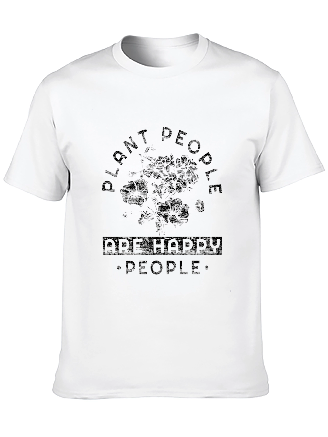Black Plant People Happy People Black Graphic T-Shirt view 10