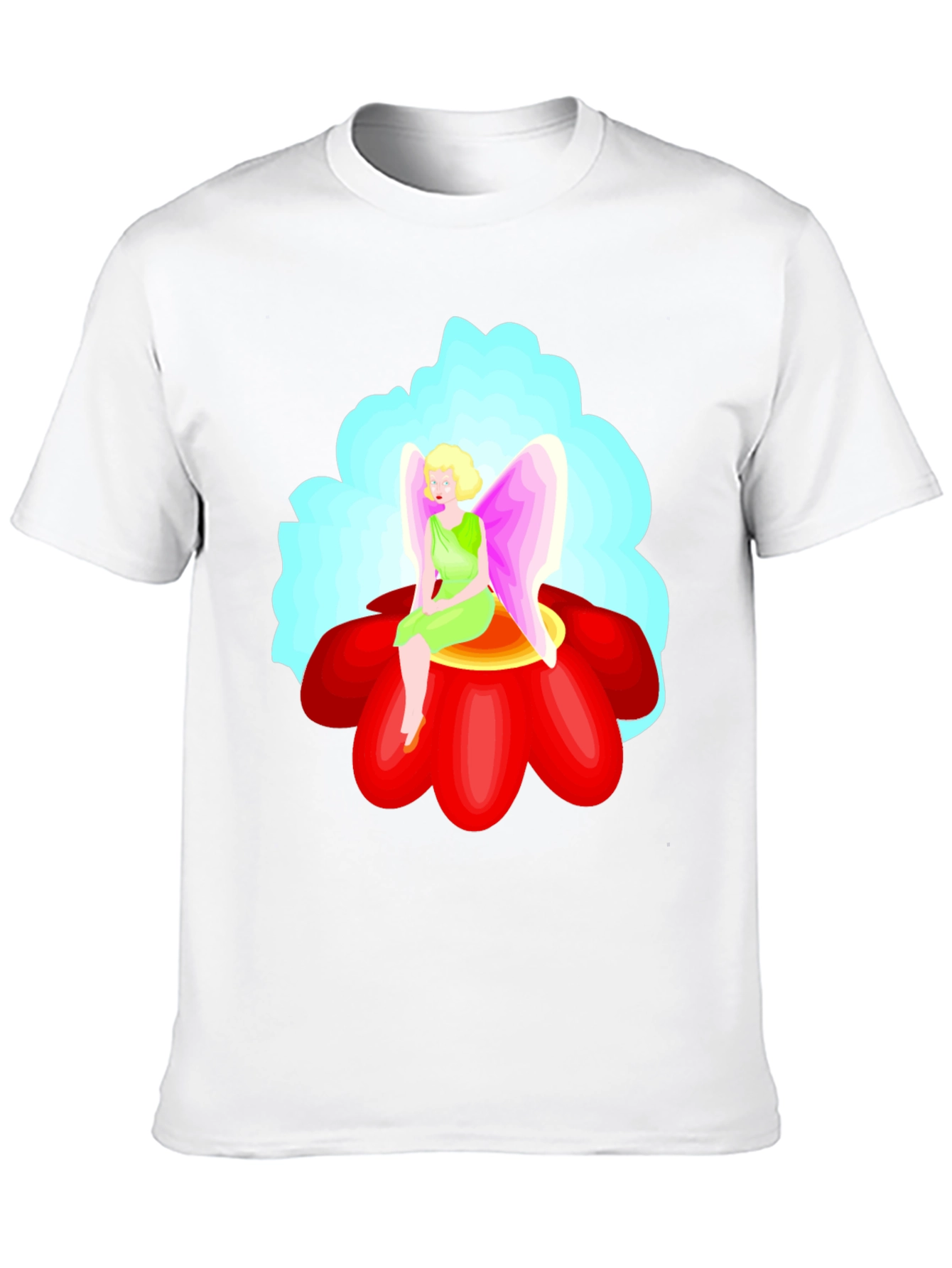 Black Fairy Flower T-Shirt - Unique Graphic Tee view 10