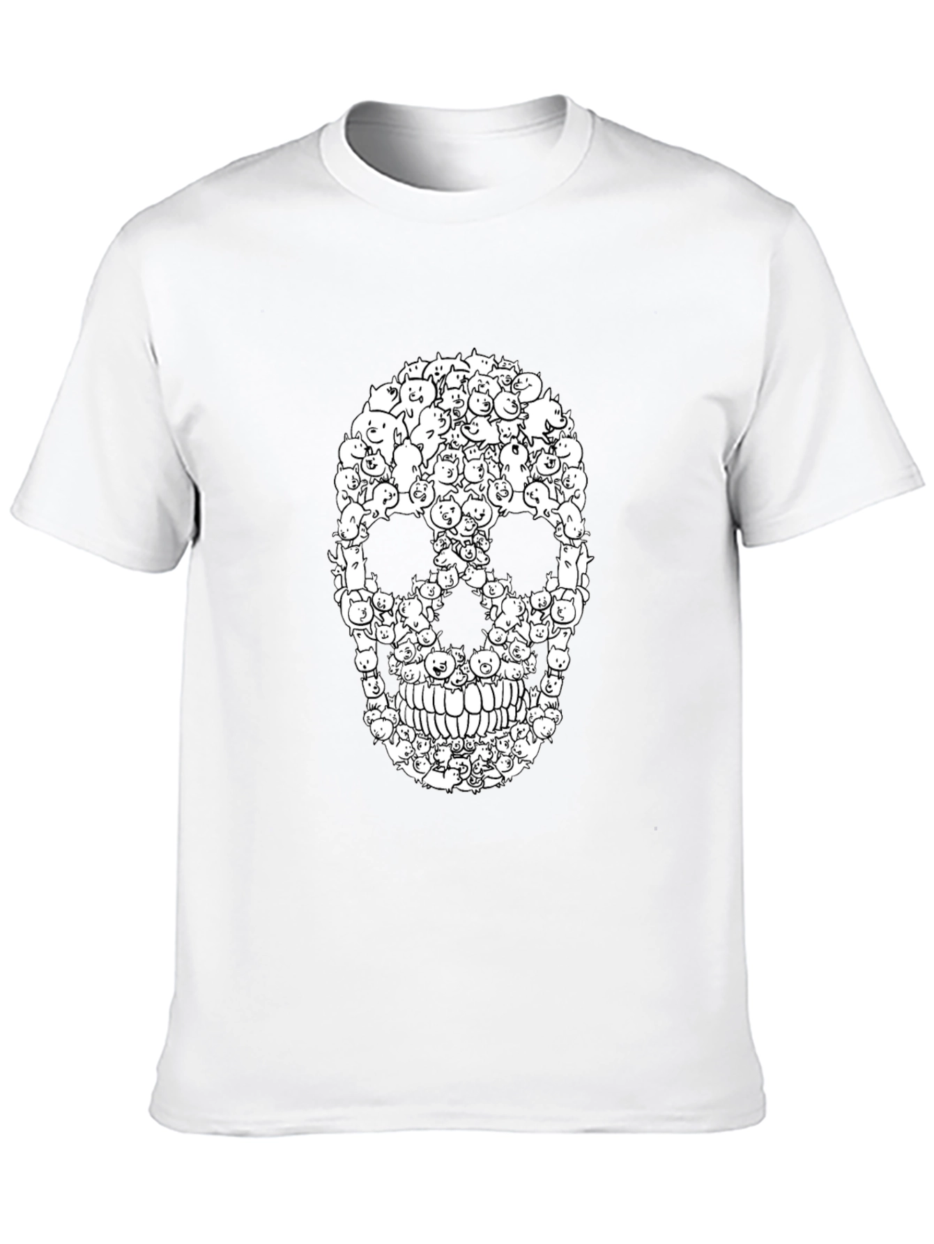 Black Cat Skull T-Shirt - Black view 10