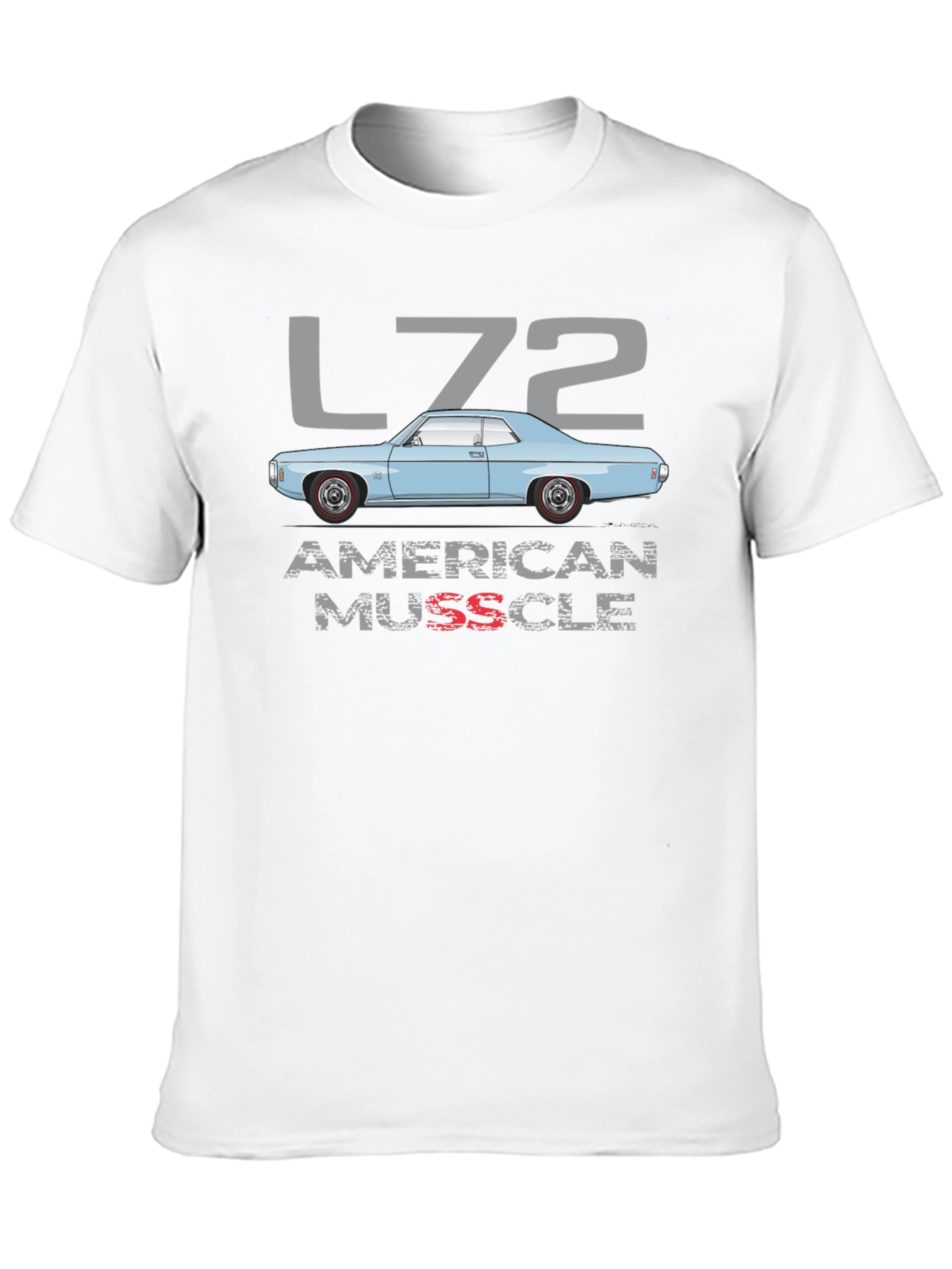 Black L72 American Muscle Car Graphic T-Shirt view 10
