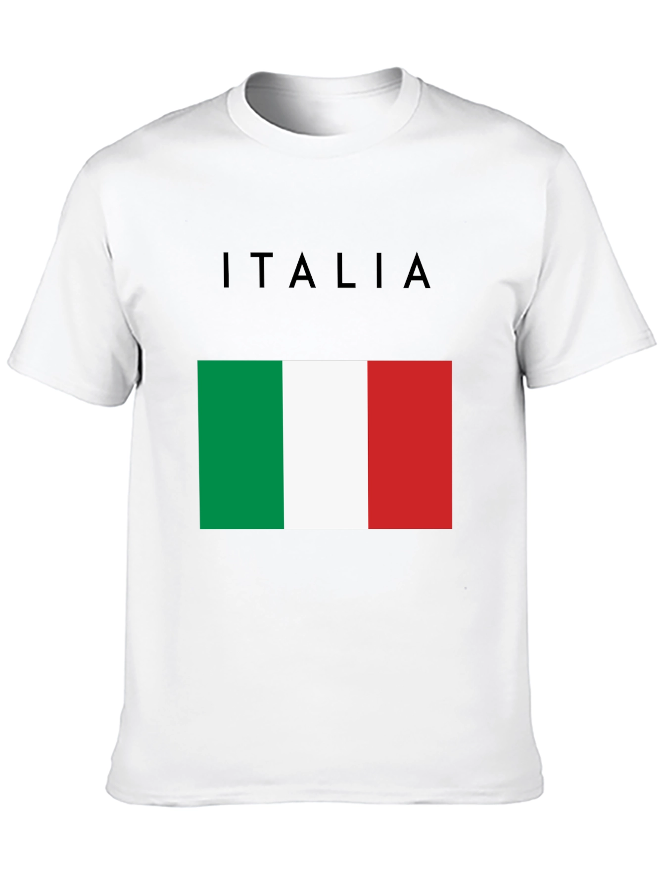 Black Italy Flag Graphic T-Shirt - Black Casual Tee view 10