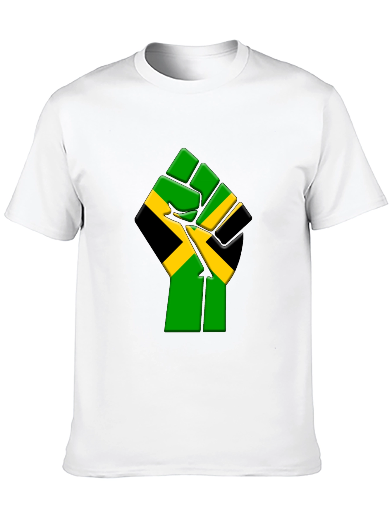 Black Jamaica Flag Fist Graphic T-Shirt - Black view 10