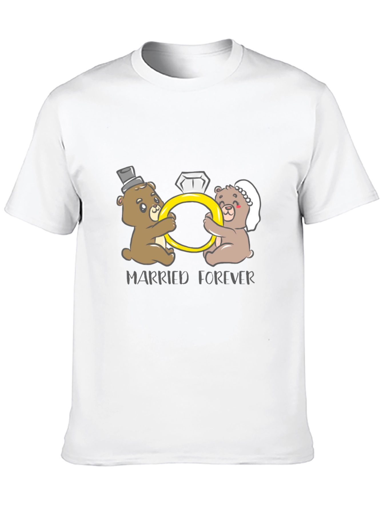 Black Married Forever Bear Couple T-Shirt view 10