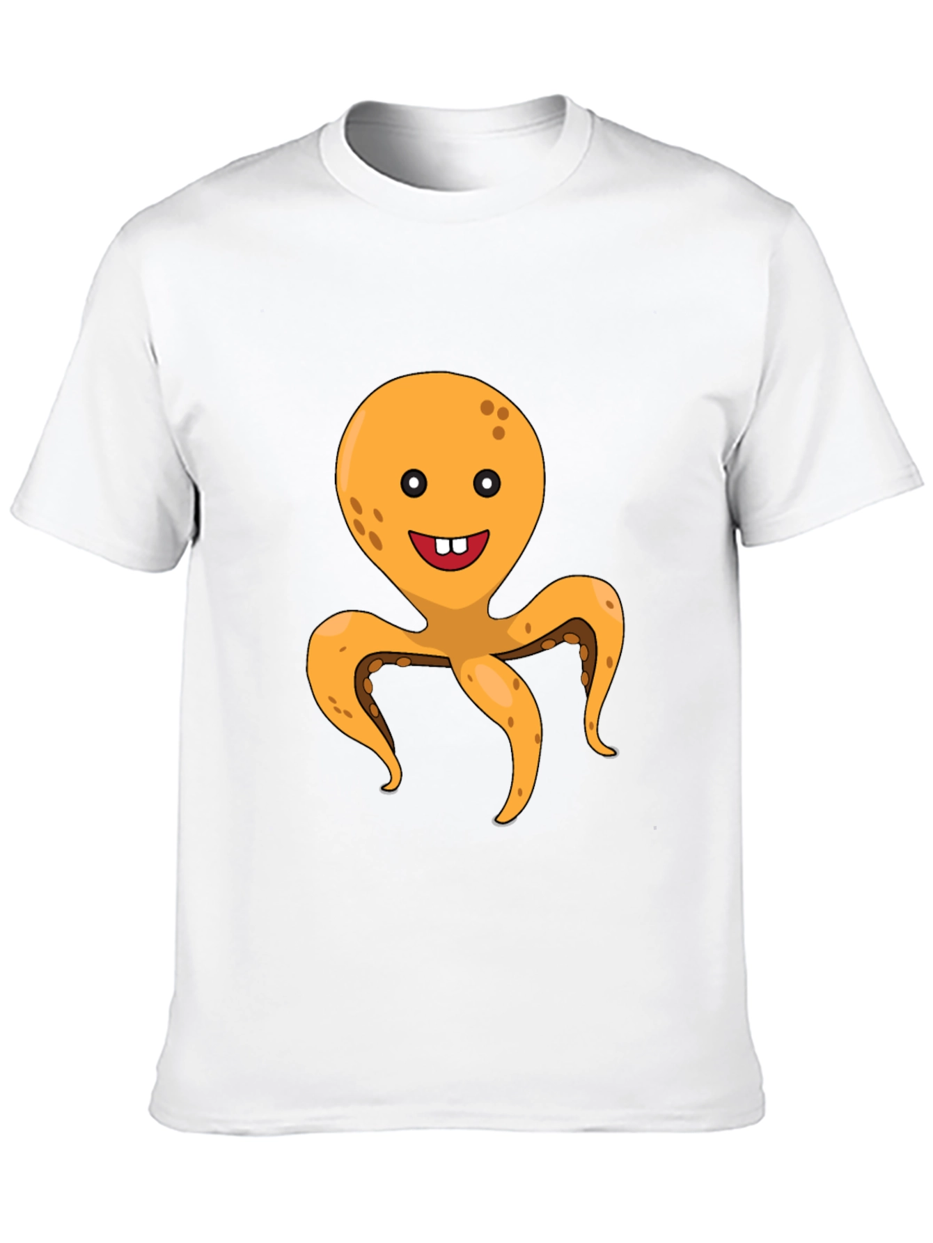 Black Cute Octopus Graphic Tee - Black Cotton T-Shirt view 10