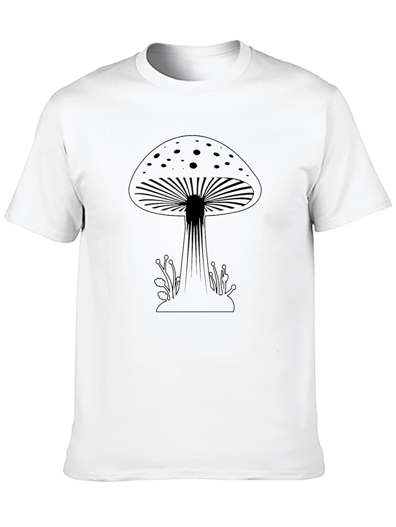 Black Mushroom Graphic Tee - Black Cotton view 10