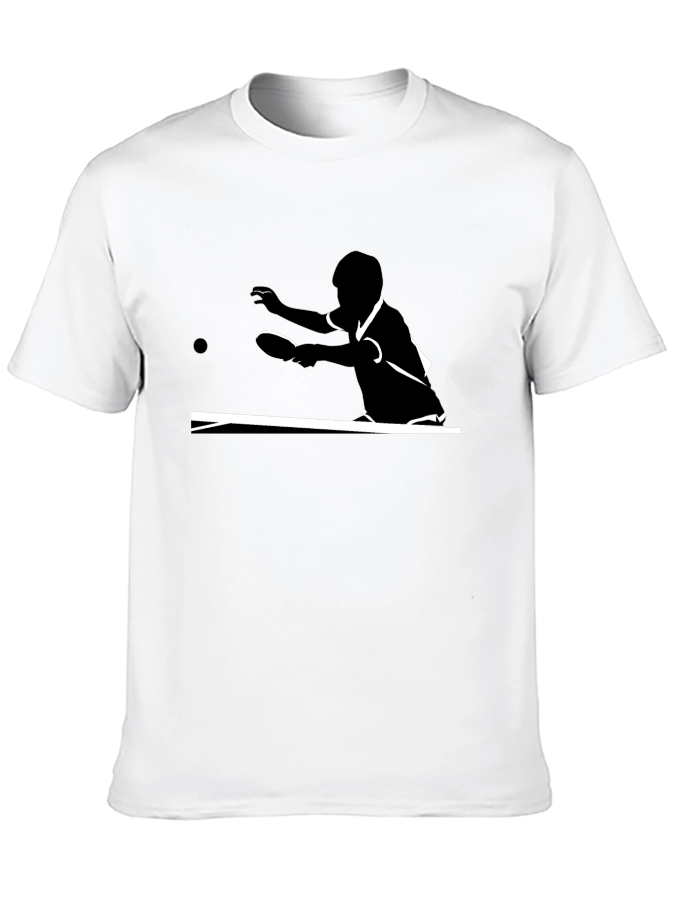 Black Table Tennis Silhouette Graphic Tee - Black Cotton Comfort view 10