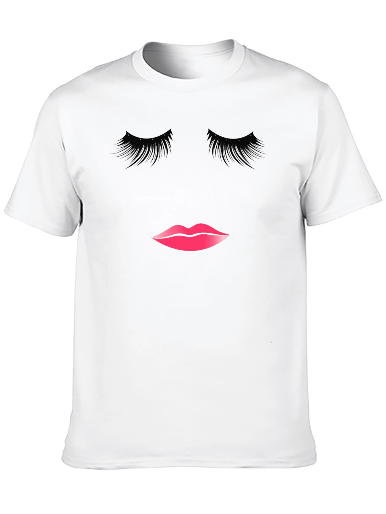 Black Eyelashes and Lips Graphic Tee - Black view 10