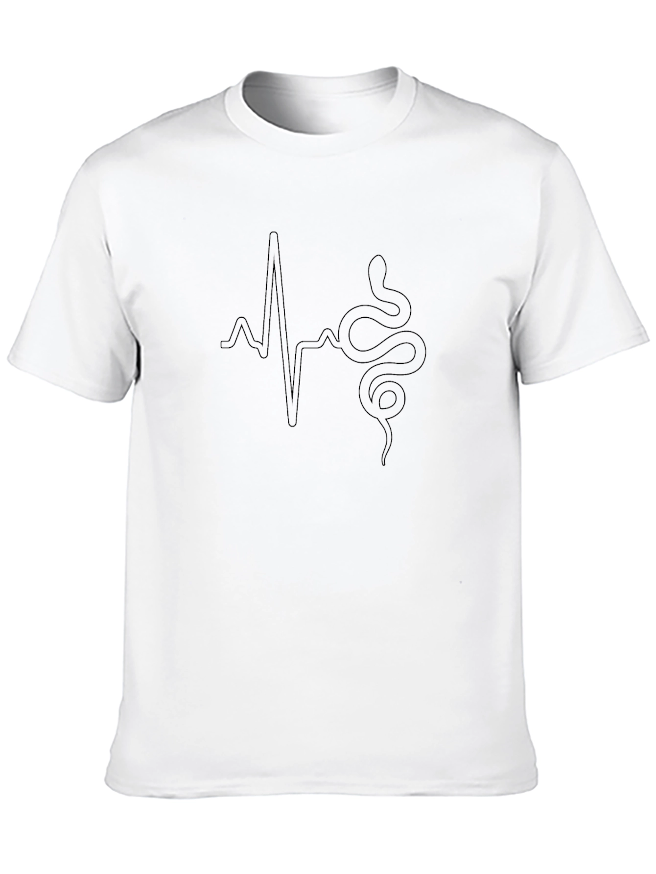 Black Snake Heartbeat Graphic Black T-Shirt view 10