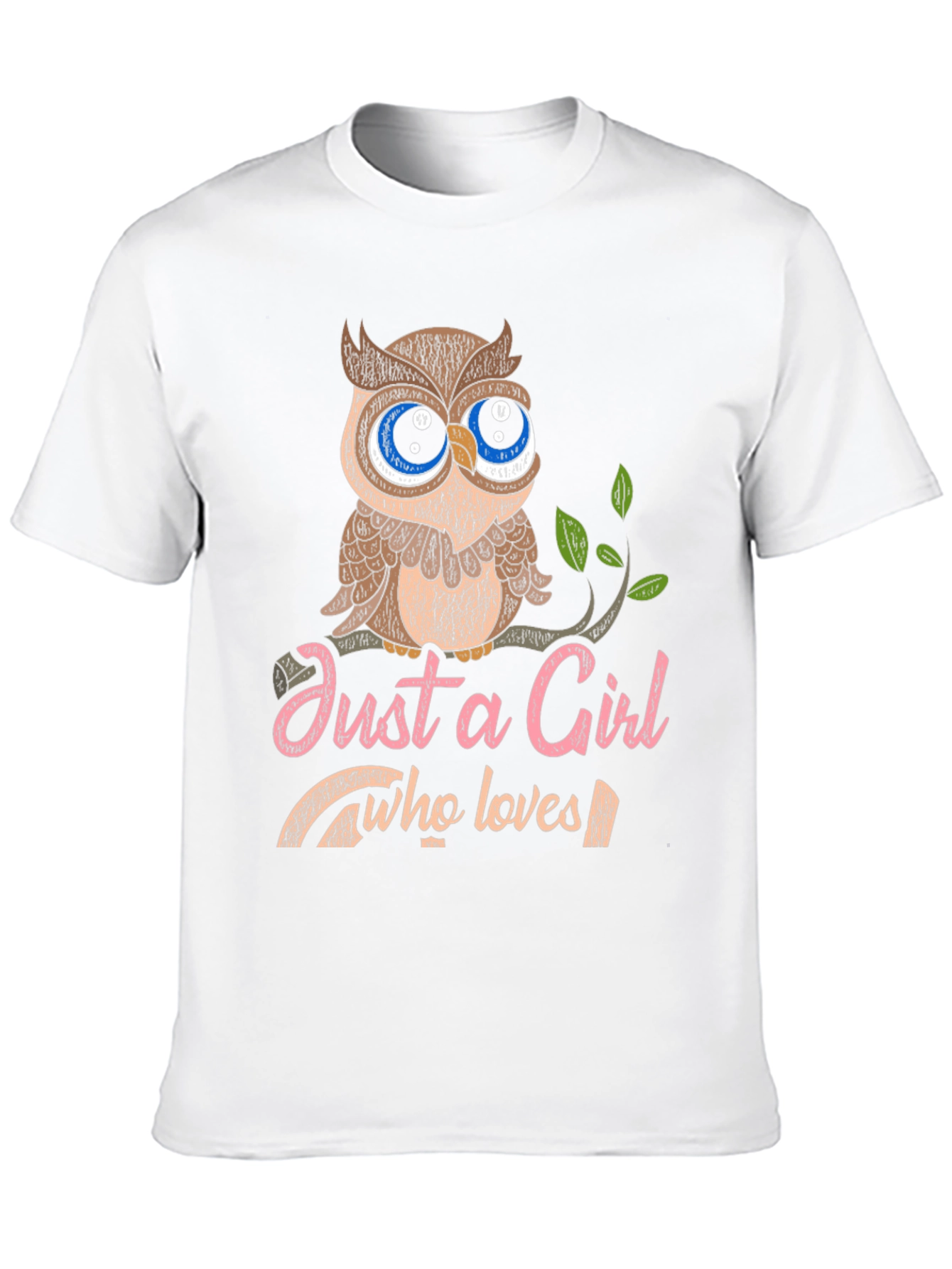 Black Just a Girl Who Loves Owls Graphic T-Shirt view 10