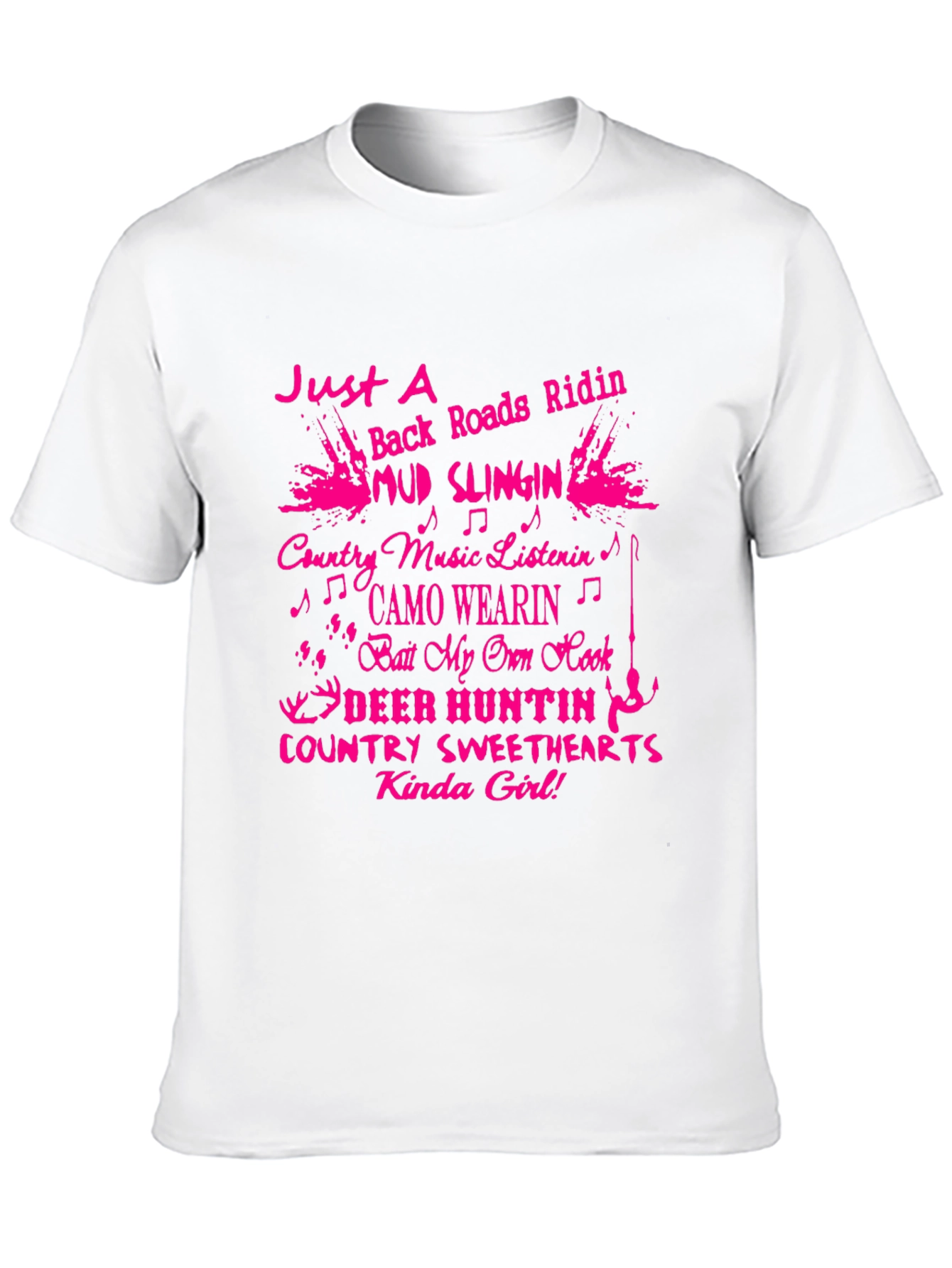 Black Country Girl T-Shirt - Back Roads, Mud Slingin', Camo Wearin' view 10