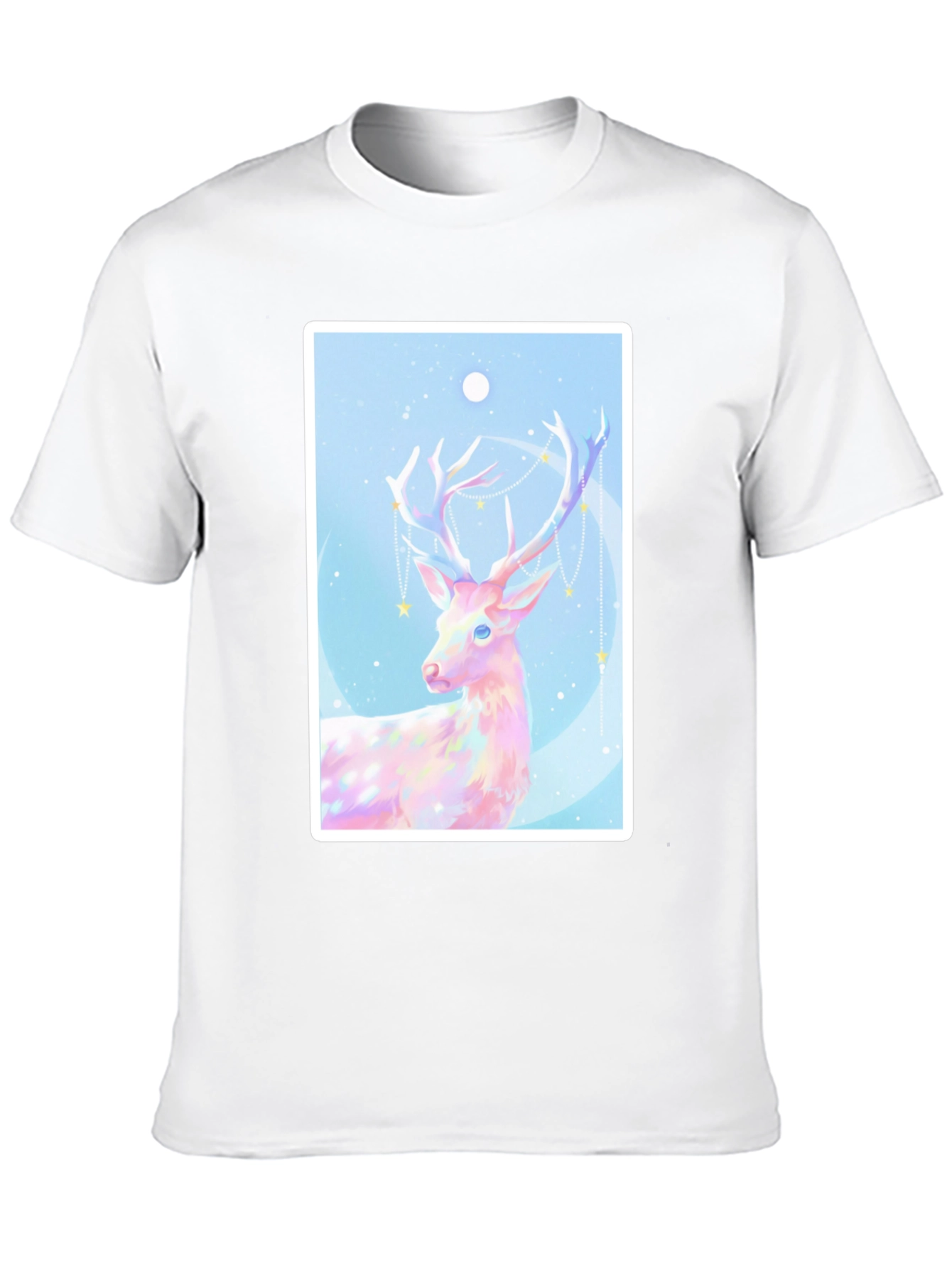 Black Mystical Deer Graphic Tee - Black Cotton Blend view 10