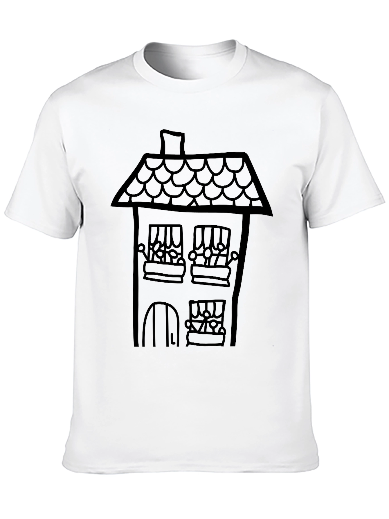 Black House Graphic Tee - Black Cotton Comfort view 10
