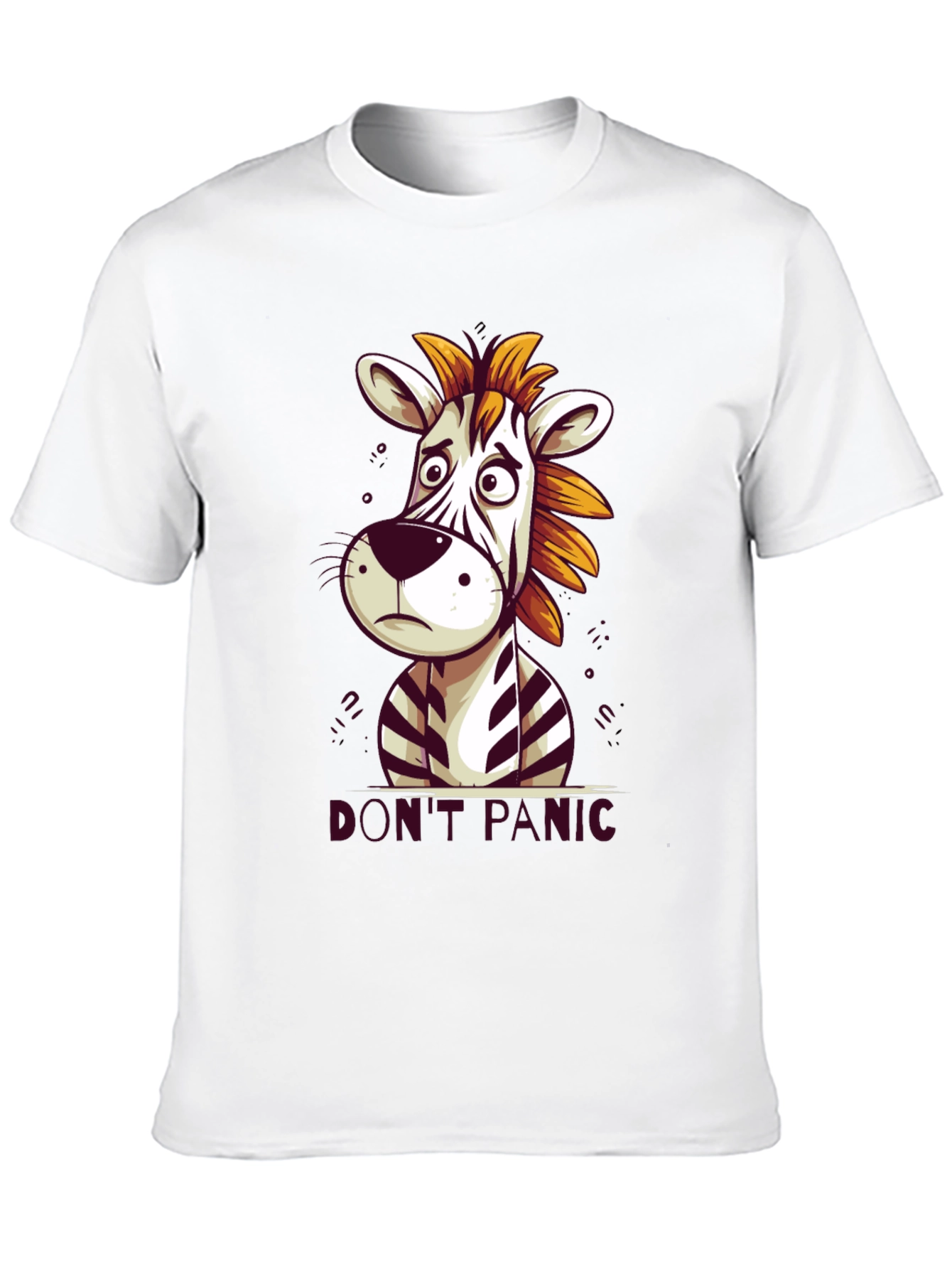 Black Don't Panic Zebra Graphic Tee view 10