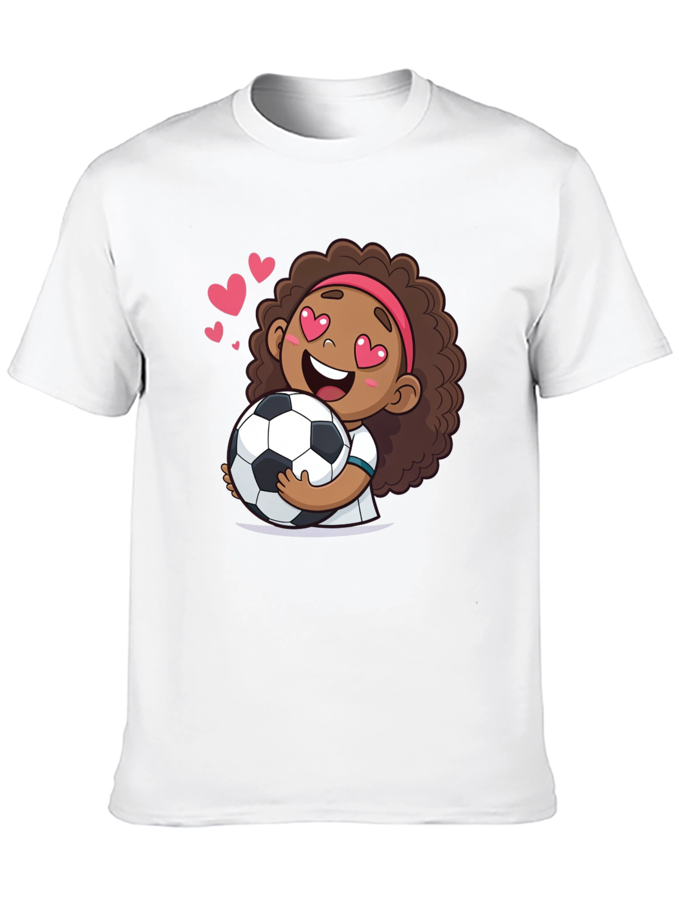 Black Cute Soccer Girl T-Shirt view 10